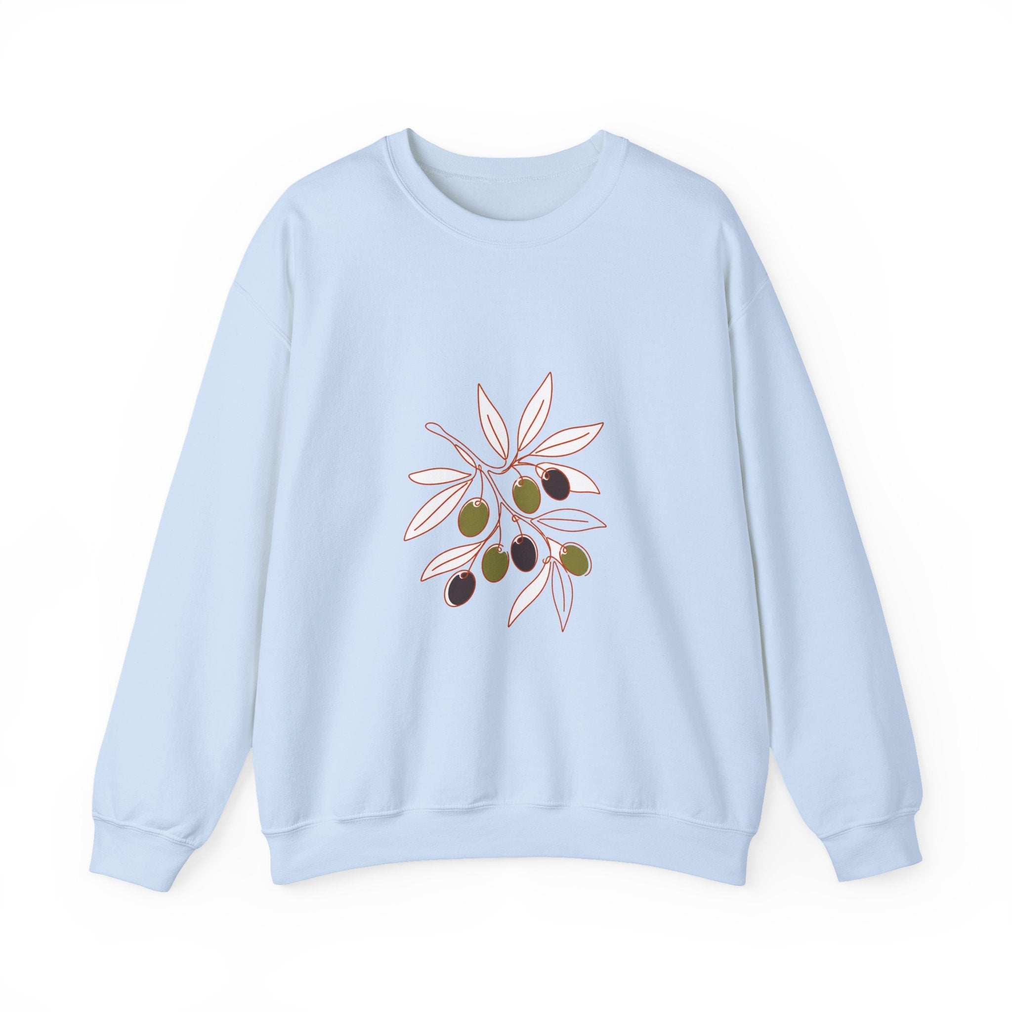 Matching Couple Sweatshirt - Olive Branch & Fig Matching Couple Premium Fleece Sweatshirt Minimalist Art His Hers Christmas Gift - Design A