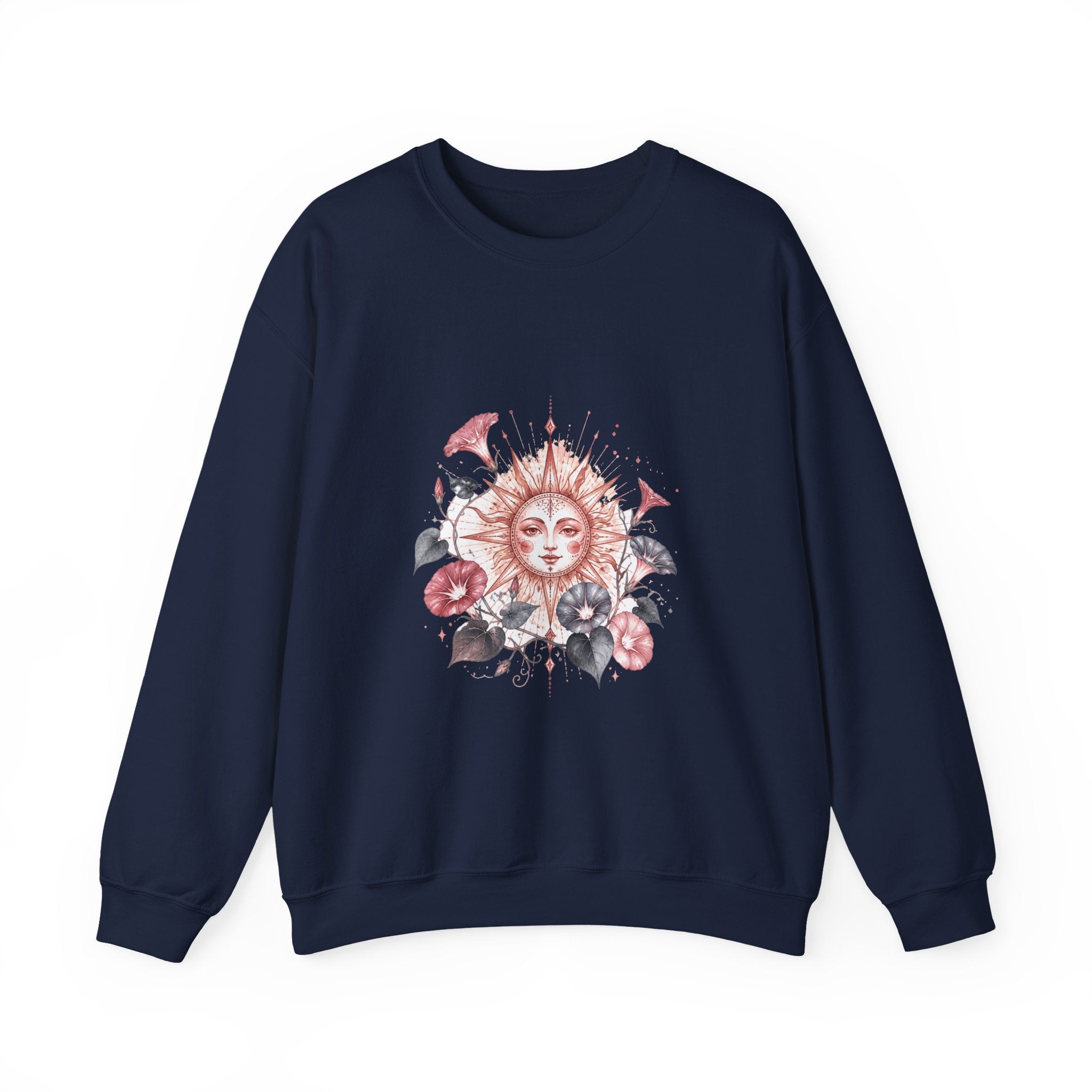 Matching Couple Sweatshirt - Sun & Moon Matching Couple Crewneck Sweatshirt Watercolor Art His Hers Engagement Gift - Design B