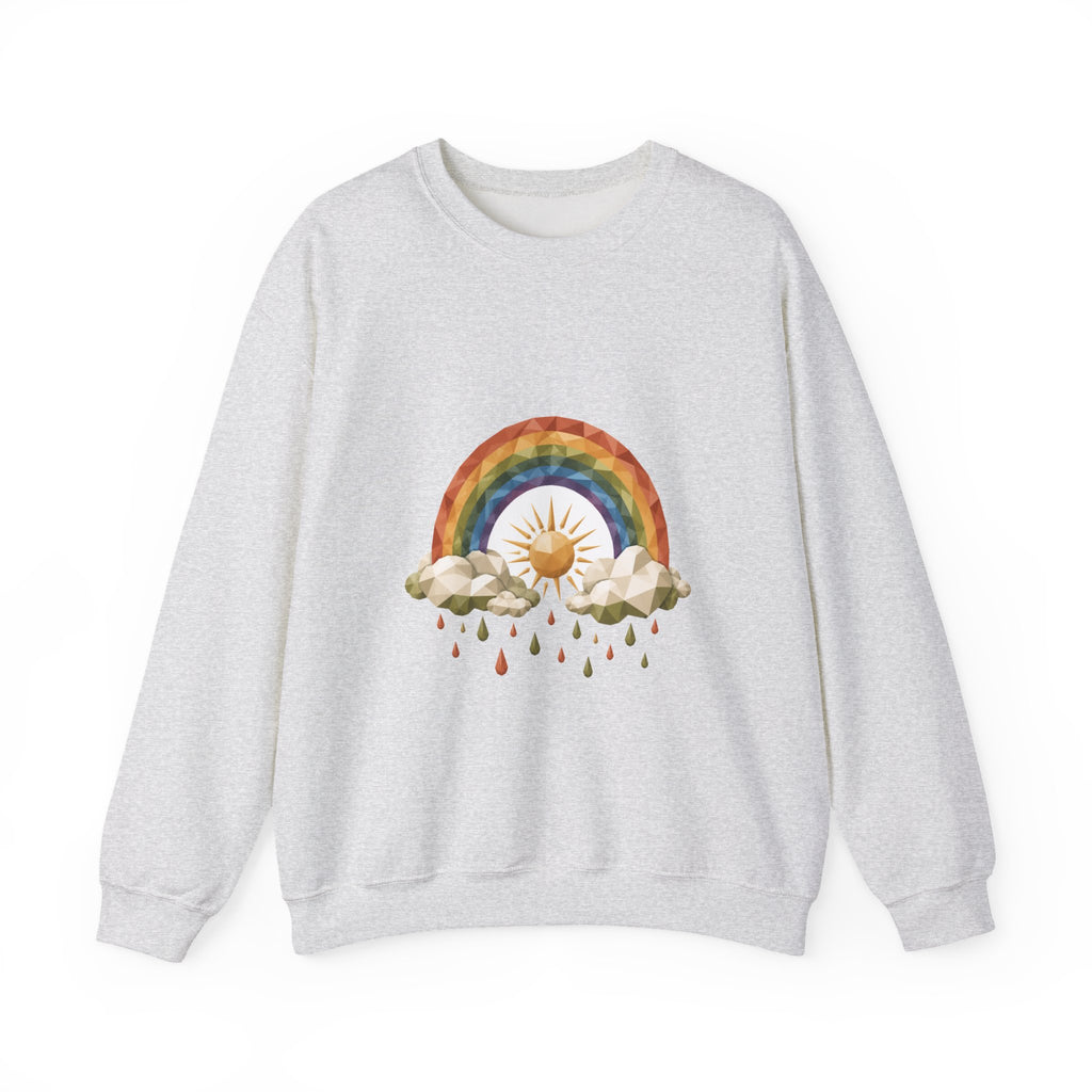Matching Couple Sweatshirt - Storm & Rainbow Matching Couple Premium Fleece Sweatshirt Geometric Art His Hers Love Gift - Design B