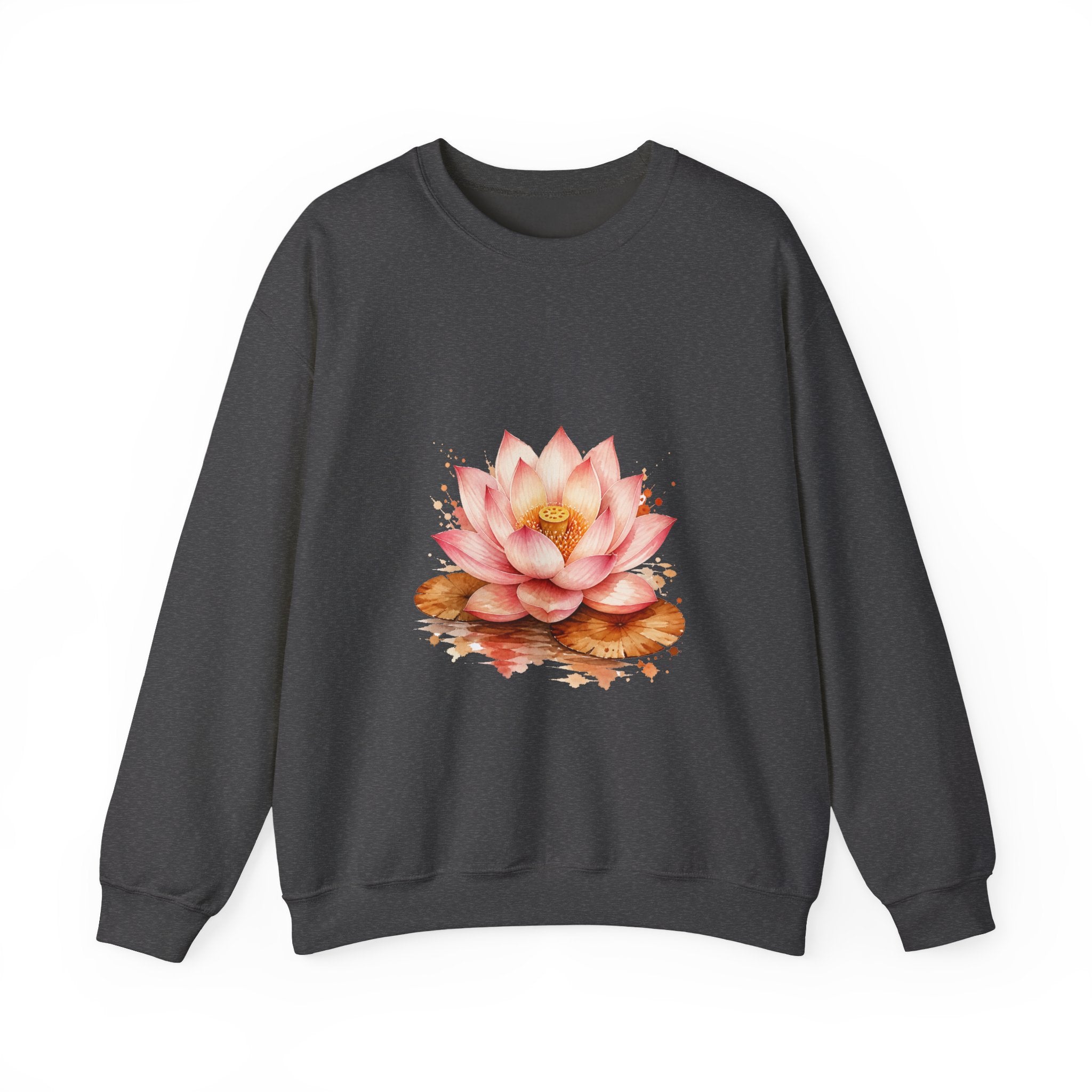 Matching Couple Sweatshirt - Open & Closed Lotus Matching Couple Comfort Colors Crew Watercolor Art His Hers Birthday Gift - Design A