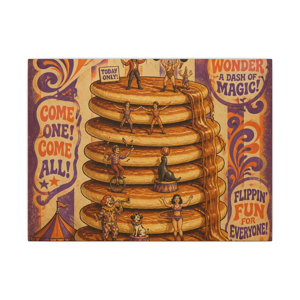 Pancake Stack Platform Wall Art Canvas 24×36 Psychedelic Dining Room Decor Maximalist Print