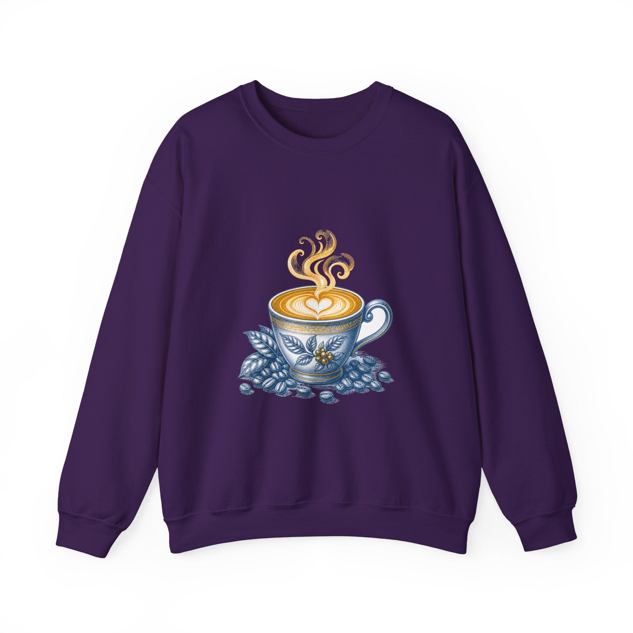 Matching Couple Sweatshirt - Coffee & Tea Matching Couple Crewneck Sweatshirt Vintage Art His Hers Wedding Gift - Design A