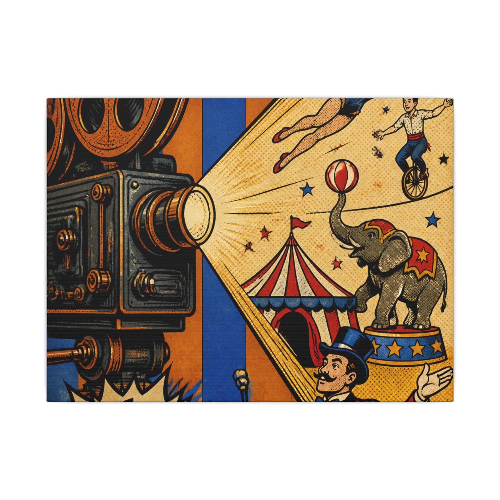 Film Camera Projector Show Wall Art Canvas 24×36 Pop Art Restaurant Decor Maximalist Print