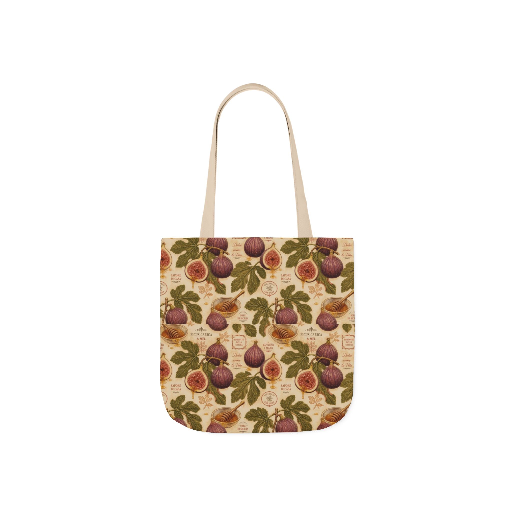 Ripe Figs Canvas Tote Bag Mediterranean Kitchen Botanical Design Italian Cottagecore Gift