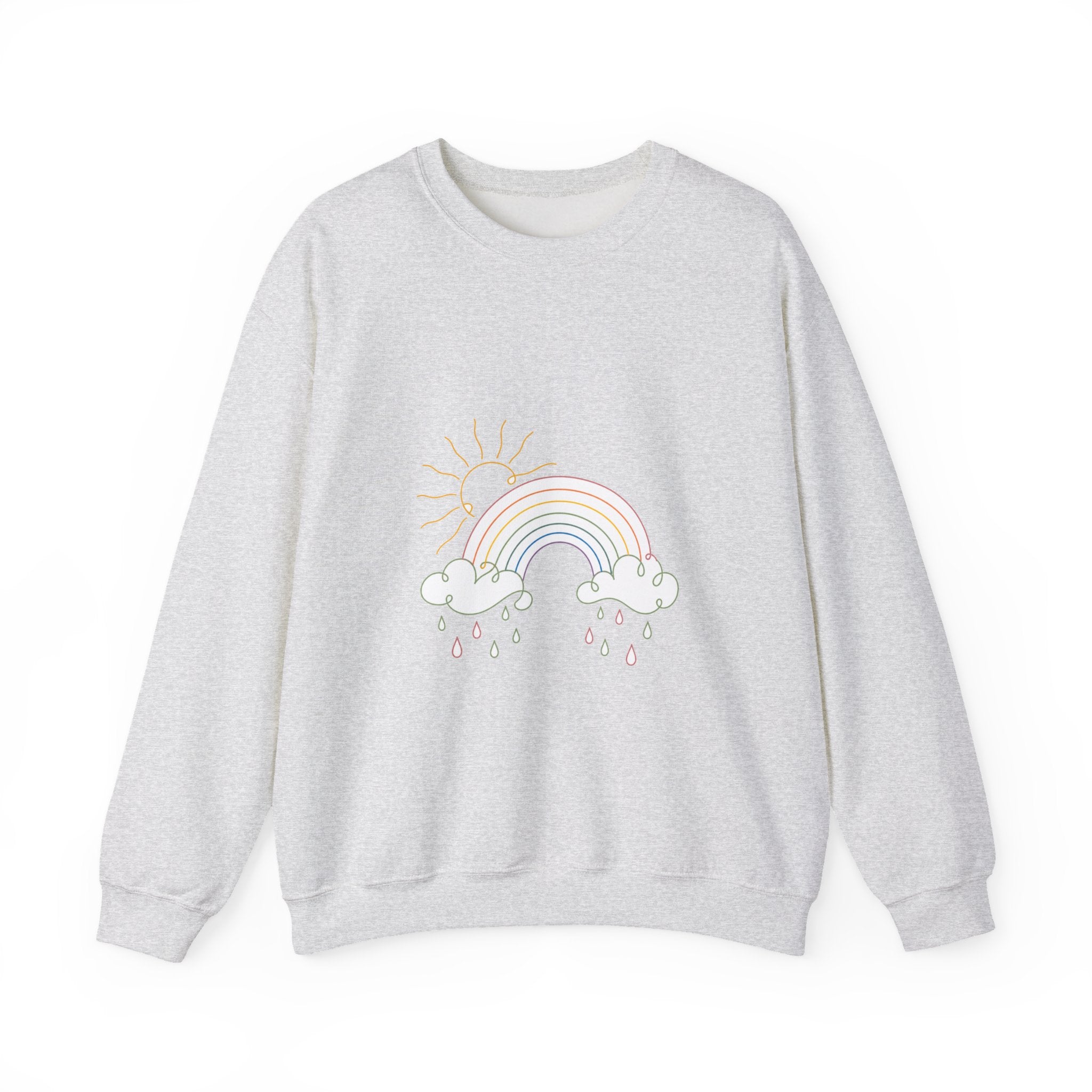 Matching Couple Sweatshirt - Storm & Rainbow Matching Couple Comfort Colors Crew Minimalist Art His Hers Christmas Gift - Design B