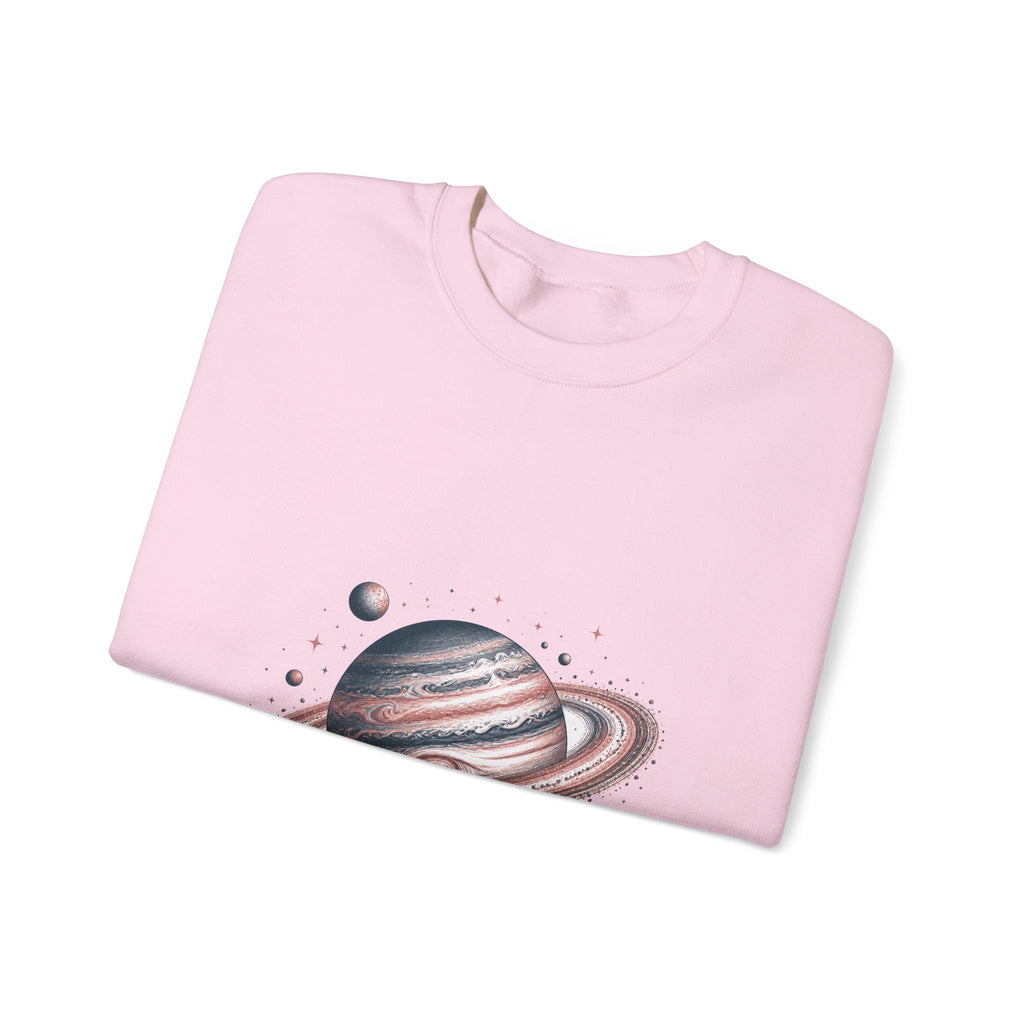 Matching Couple Sweatshirt - Astronaut & Planet Matching Couple Crewneck Sweatshirt Hand-Drawn Art His Hers Best Friend Gift - Design B