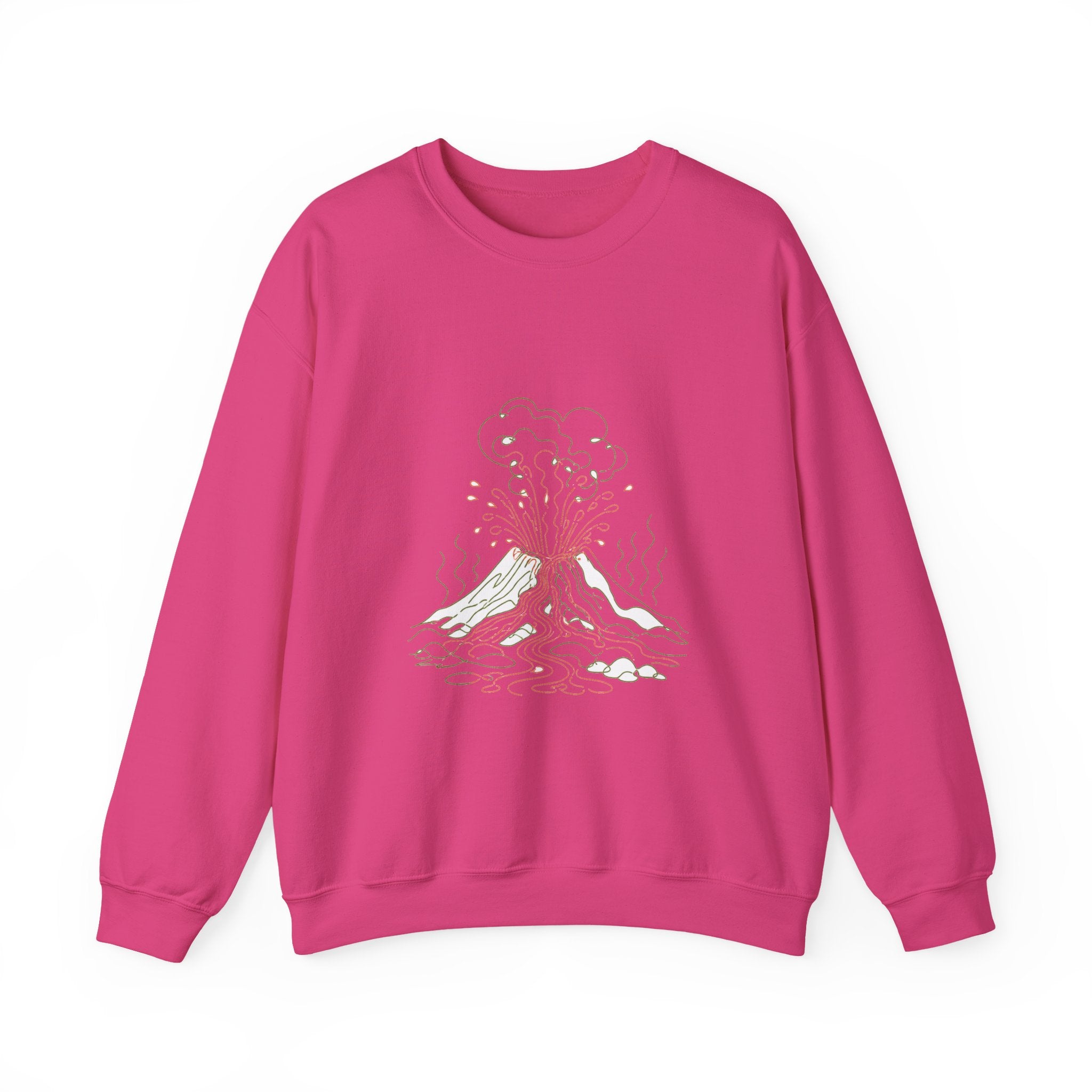 Matching Couple Sweatshirt - Volcano & Glacier Matching Couple Crewneck Sweatshirt Minimalist Art His Hers Valentine Gift - Design A