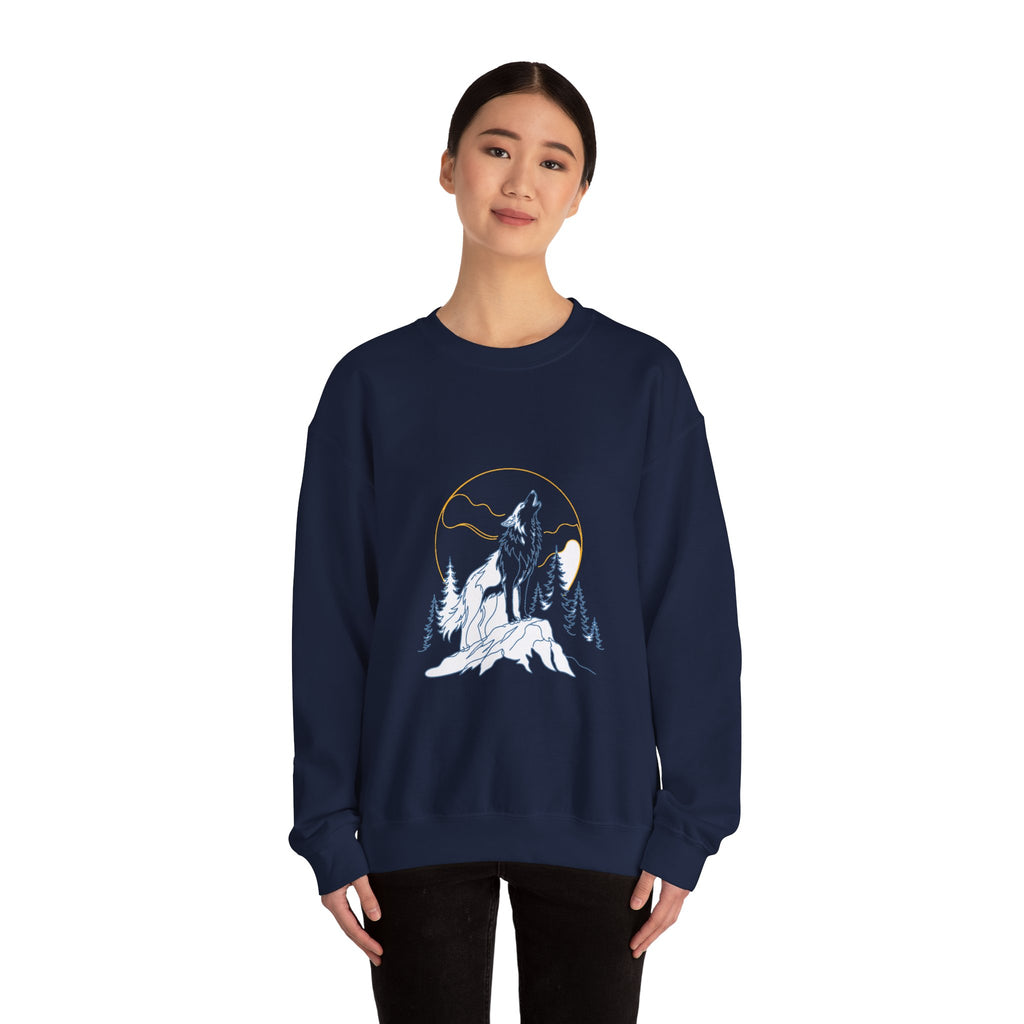 Matching Couple Sweatshirt - Wolf & Dove Matching Couple Crewneck Sweatshirt Minimalist Art His Hers Valentine Gift - Design A