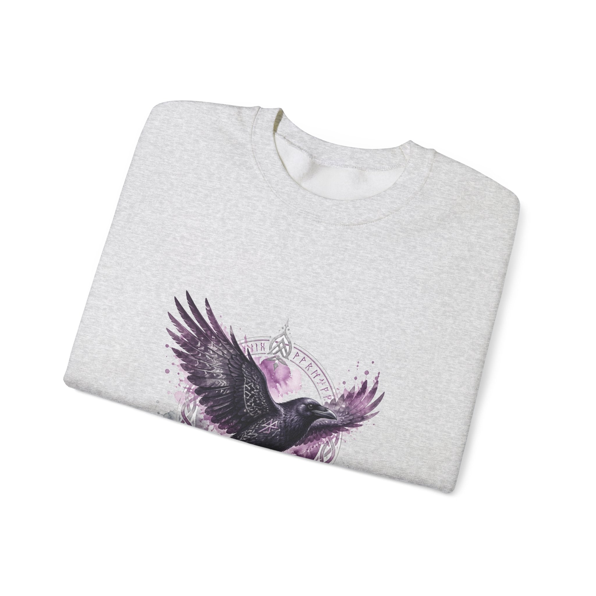 Matching Couple Sweatshirt - Huginn & Muninn Matching Couple Premium Fleece Sweatshirt Watercolor Art His Hers Birthday Gift - Design B