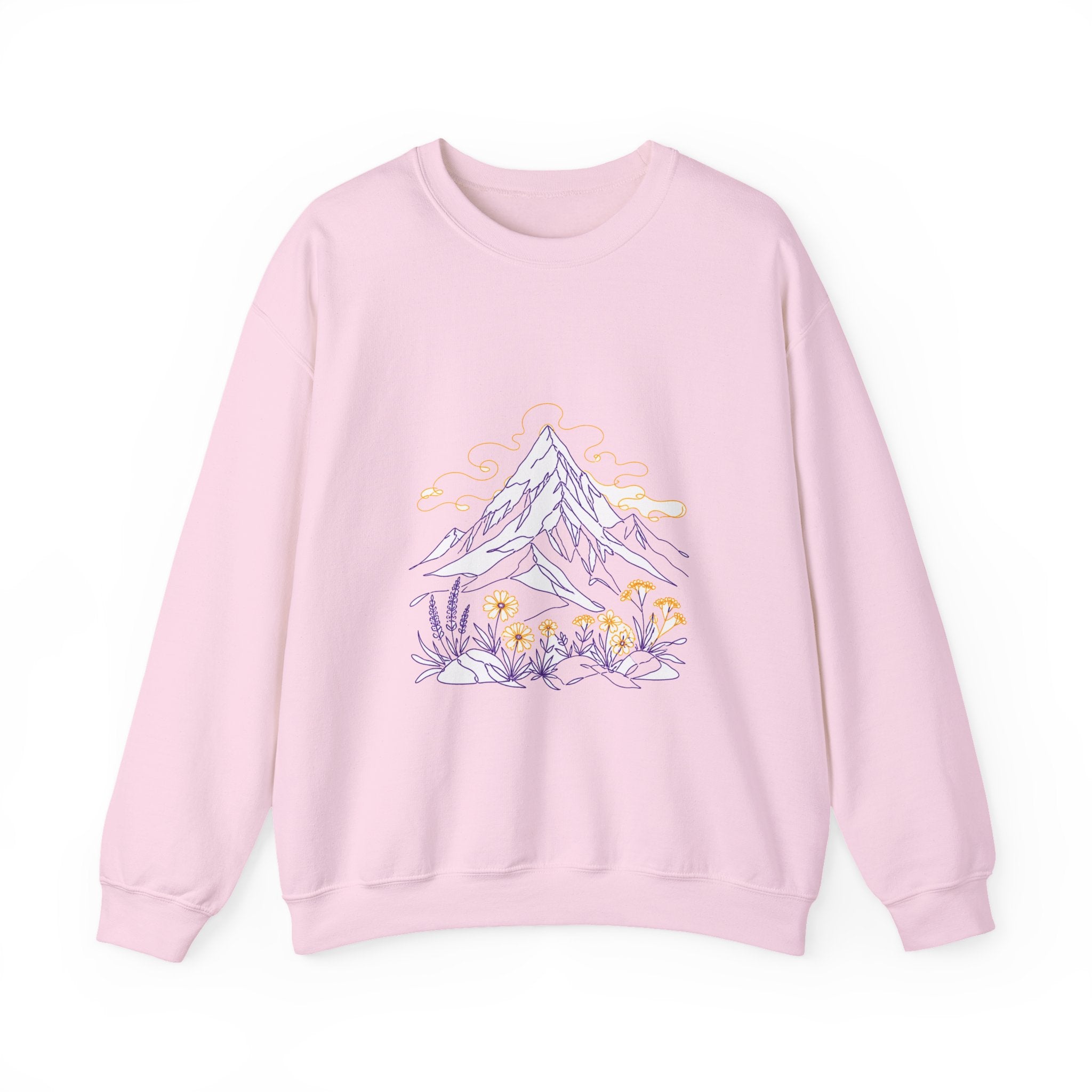 Matching Couple Sweatshirt - Mountain & Ocean Matching Couple Premium Fleece Sweatshirt Minimalist Art His Hers Christmas Gift - Design A