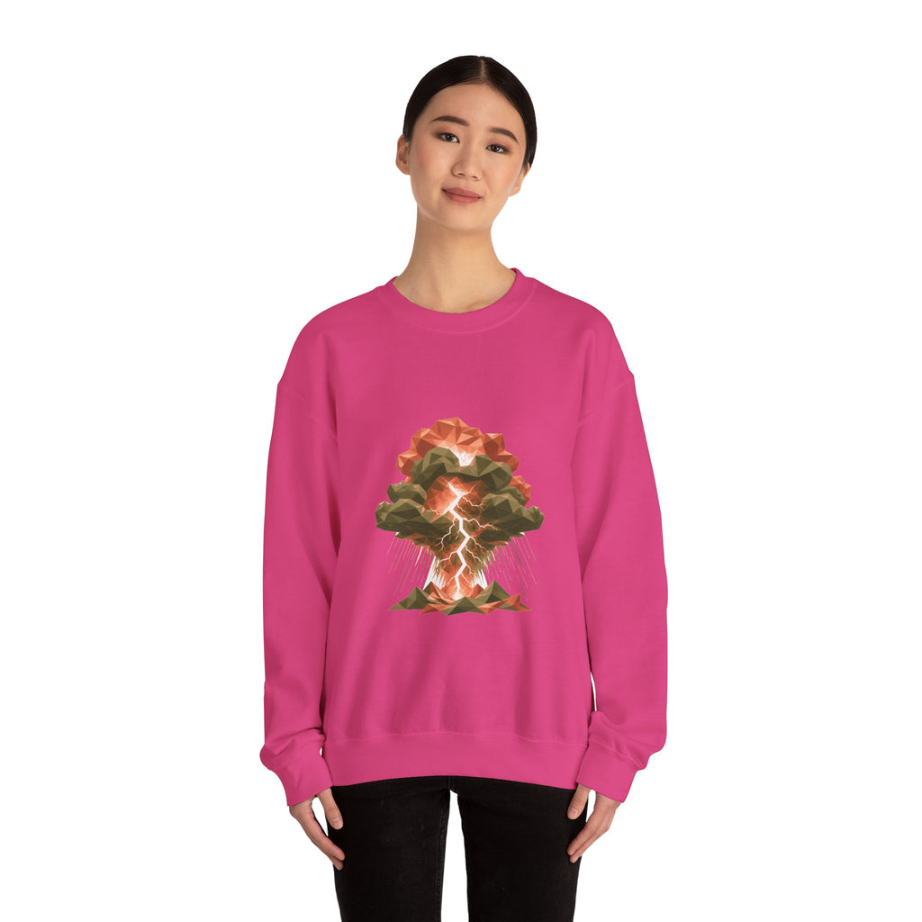 Matching Couple Sweatshirt - Storm & Rainbow Matching Couple Premium Fleece Sweatshirt Geometric Art His Hers Love Gift - Design A
