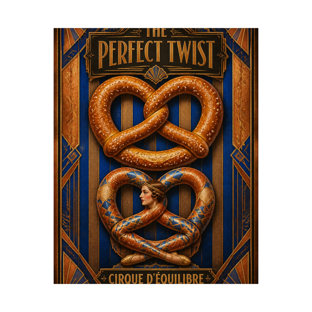 Pretzel Contortionist Wall Art Poster 18×24 Art Deco Entryway Decor Maximalist Print
