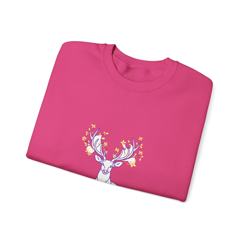 Matching Couple Sweatshirt - Bear & Deer Matching Couple Crewneck Sweatshirt Minimalist Art His Hers Valentine Gift - Design B