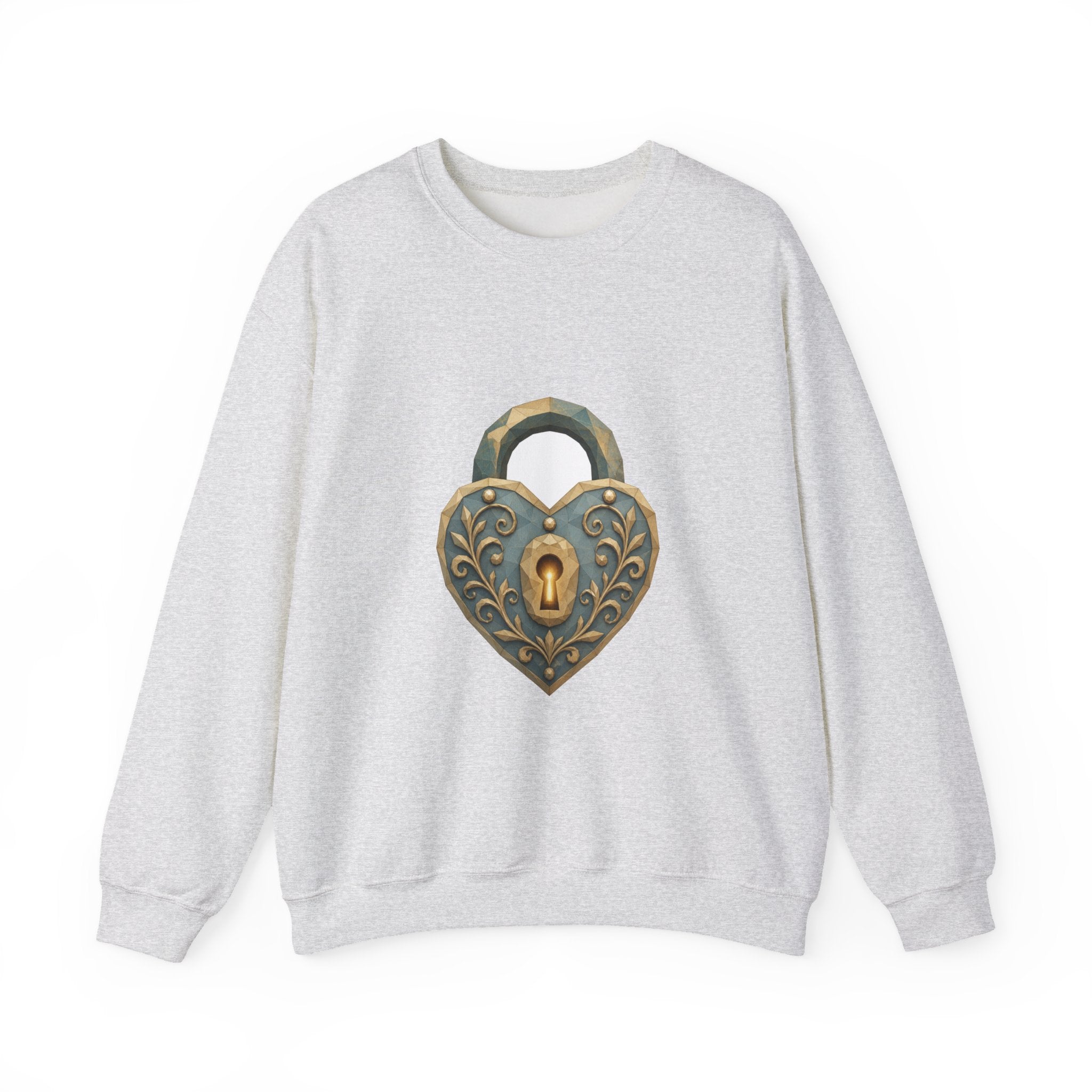 Matching Couple Sweatshirt - Key & Lock Matching Couple Comfort Colors Crew Geometric Art His Hers Love Gift - Design B