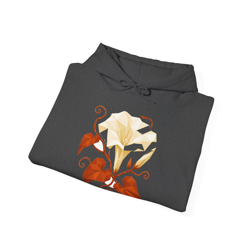 Matching Couple Sweatshirt - Sunflower & Moonflower Matching Couple Hooded Sweatshirt Geometric Art His Hers Couple Gift - Design B