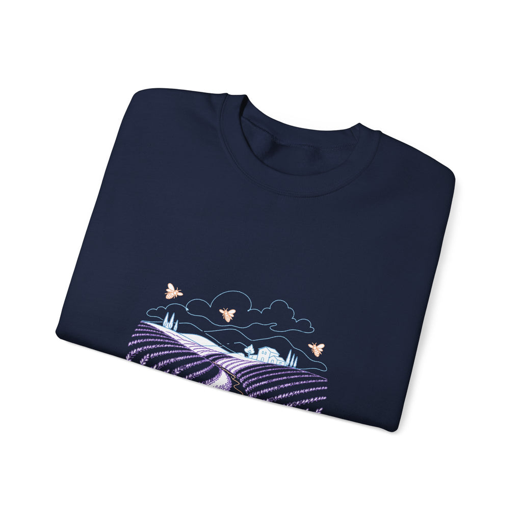 Matching Couple Sweatshirt - Lavender Fields & Canyon Matching Couple Comfort Colors Crew Minimalist Art His Hers Christmas Gift - Design A