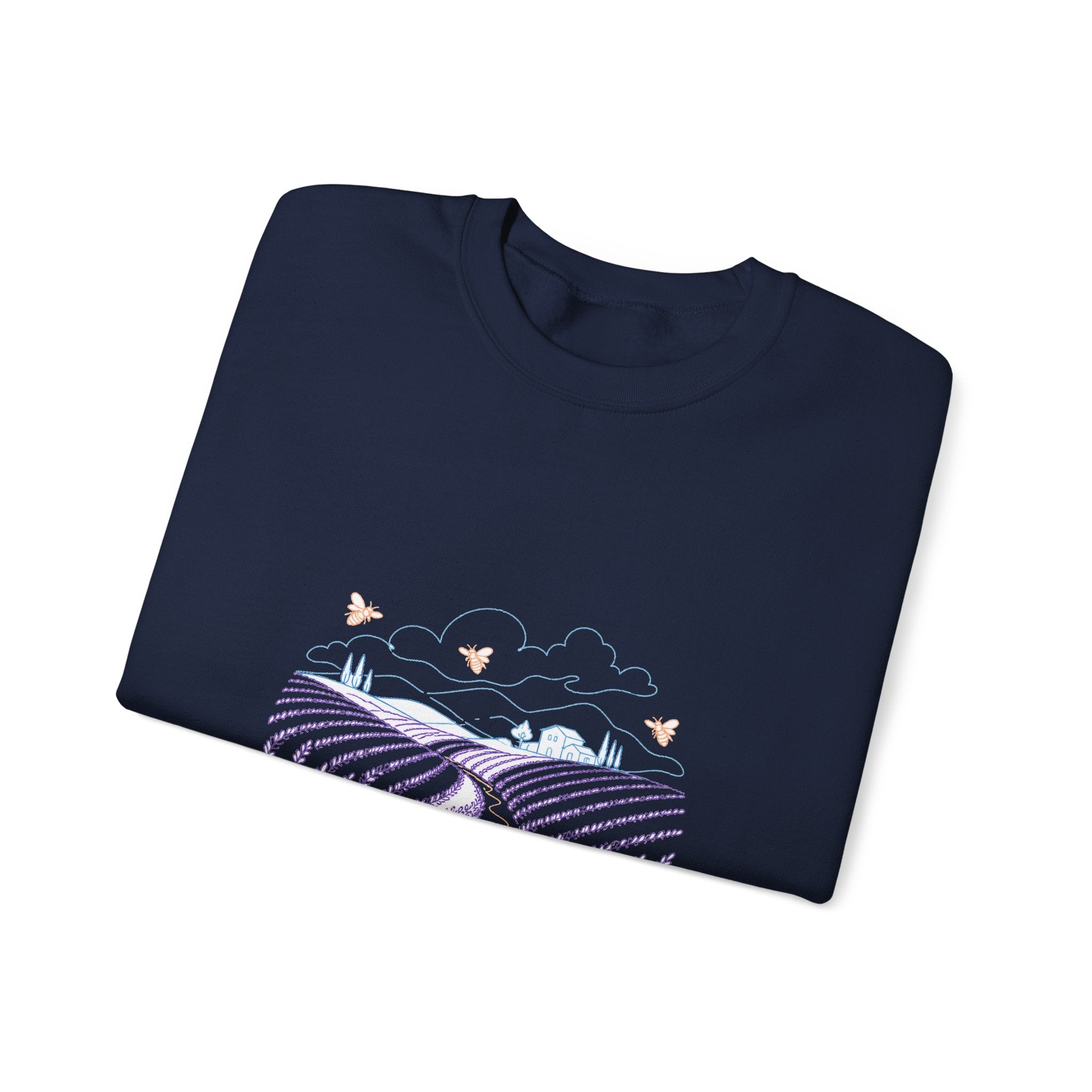 Matching Couple Sweatshirt - Lavender Fields & Canyon Matching Couple Comfort Colors Crew Minimalist Art His Hers Christmas Gift - Design A