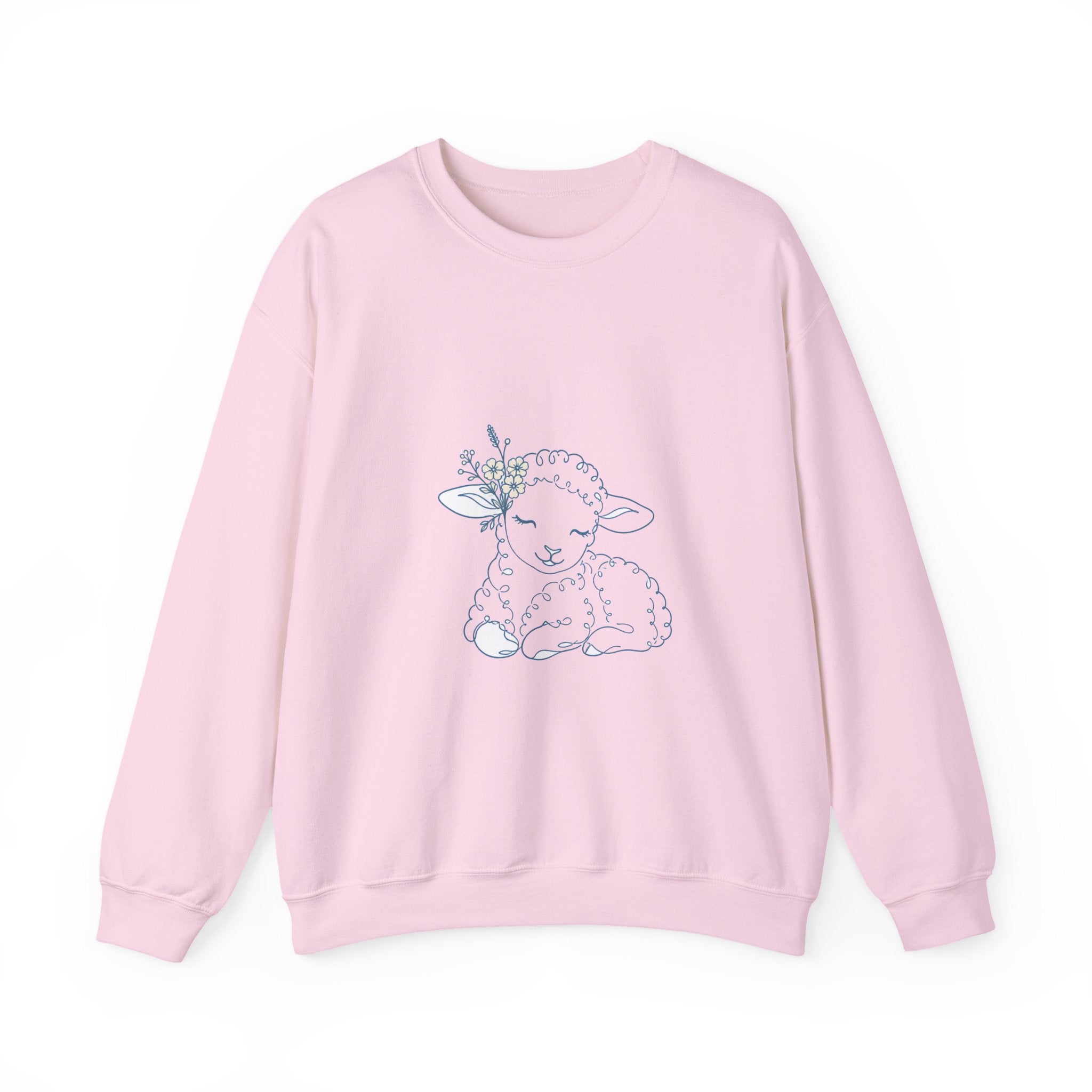Matching Couple Sweatshirt - Lion & Lamb Matching Couple Crewneck Sweatshirt Minimalist Art His Hers Valentine Gift - Design B