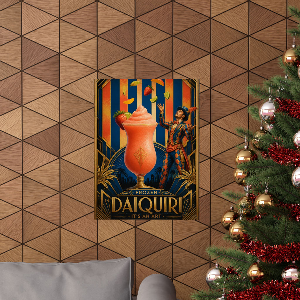 Daiquiri Fruit Juggler Wall Art Poster 18×24 Art Deco Entryway Decor Maximalist Print