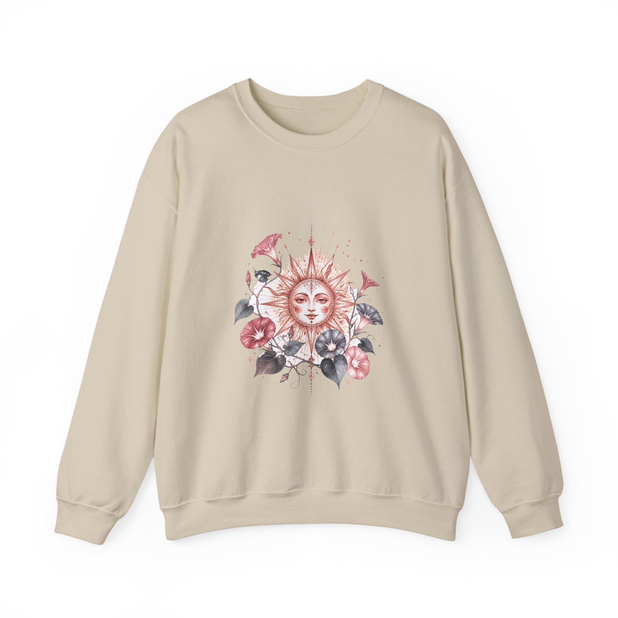 Matching Couple Sweatshirt - Sun & Moon Matching Couple Crewneck Sweatshirt Watercolor Art His Hers Engagement Gift - Design B