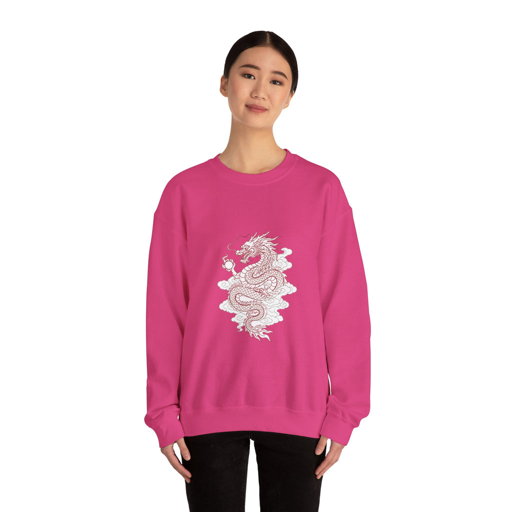 Matching Couple Sweatshirt - Dragon & Phoenix Matching Couple Crewneck Sweatshirt Minimalist Art His Hers Valentine Gift - Design A