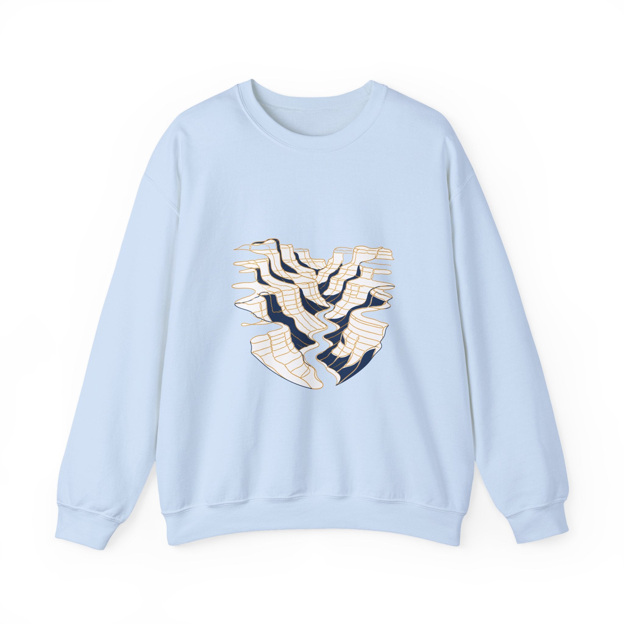 Matching Couple Sweatshirt - Lavender Fields & Canyon Matching Couple Crewneck Sweatshirt Minimalist Art His Hers Valentine Gift - Design B