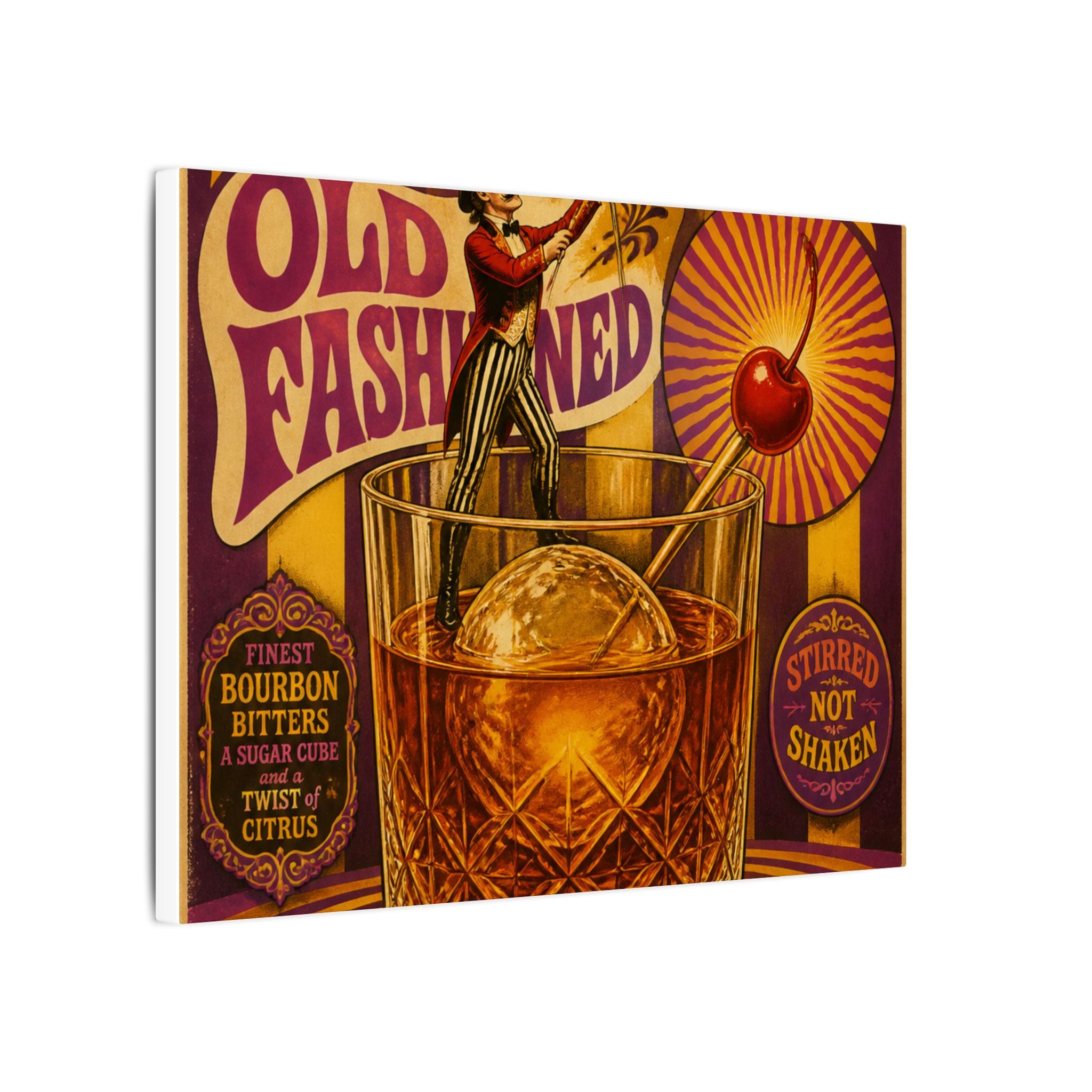 Old Fashioned Ringmaster Wall Art Canvas 16×20 Psychedelic Cafe Decor Maximalist Print