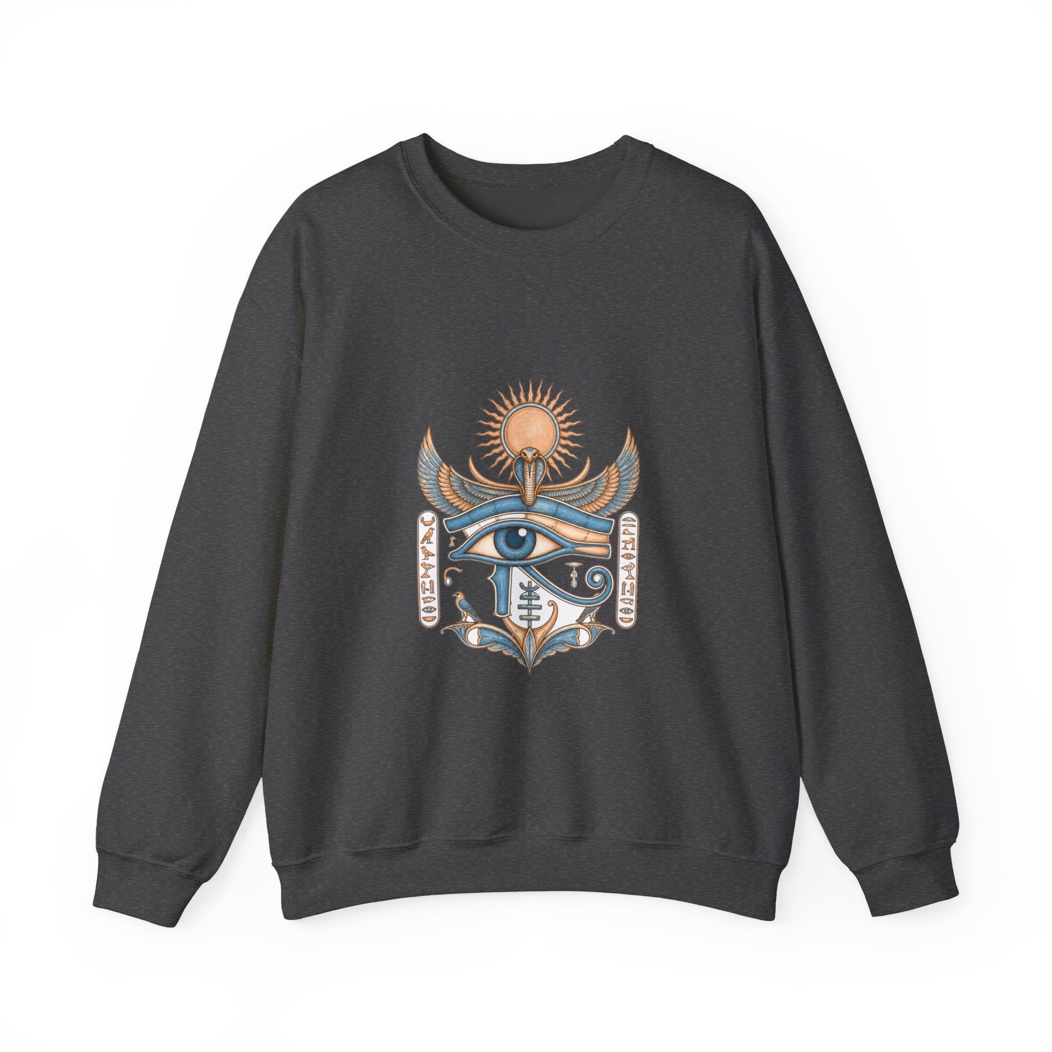 Matching Couple Sweatshirt - Eye of Ra & Horus Matching Couple Comfort Colors Crew Vintage Art His Hers Honeymoon Gift - Design A