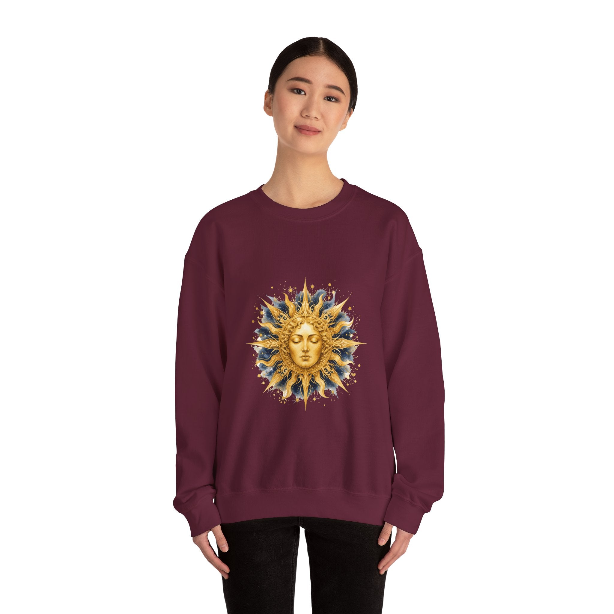 Matching Couple Sweatshirt - Helios & Selene Matching Couple Comfort Colors Crew Watercolor Art His Hers Birthday Gift - Design A