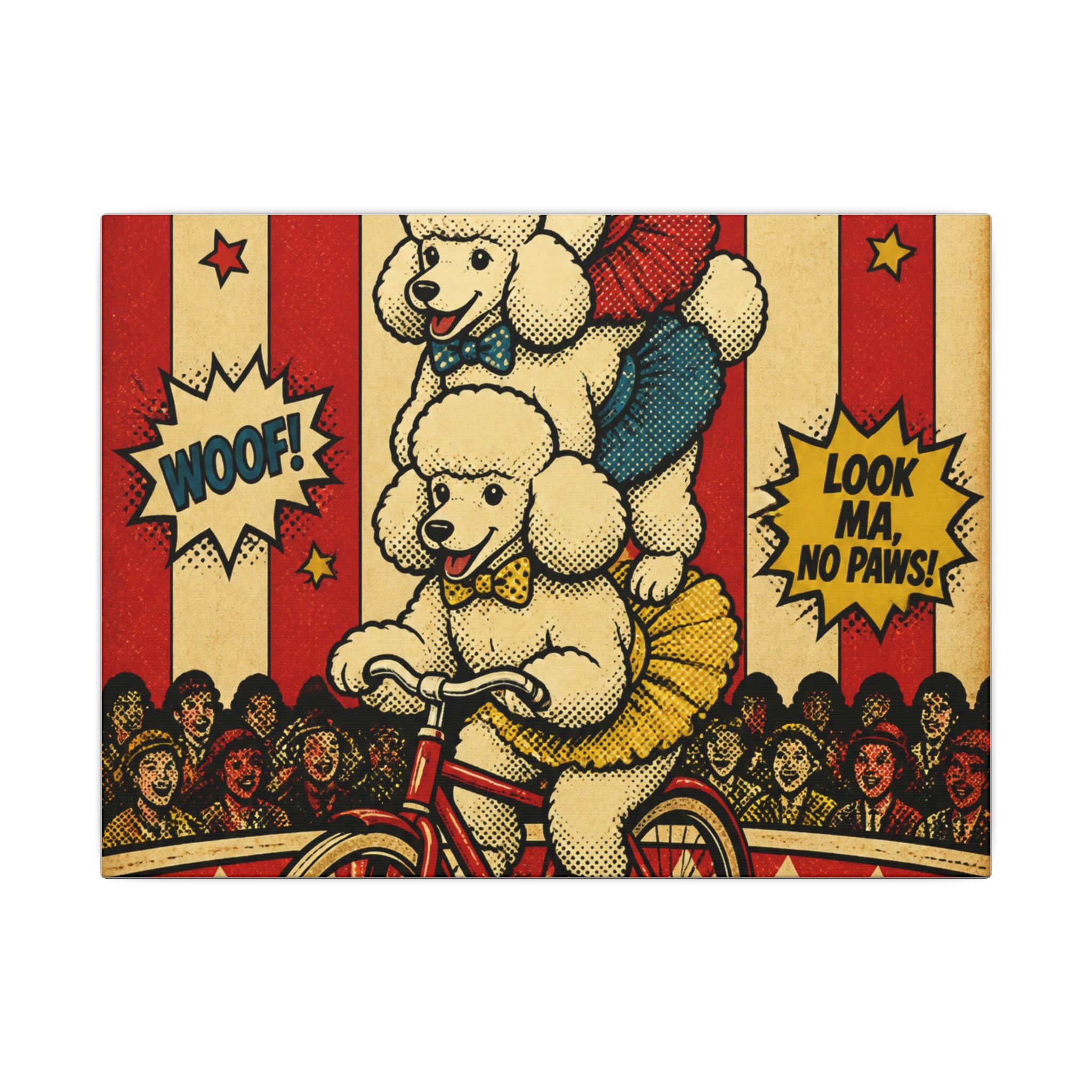 Poodle Stack Bicycle Wall Art Canvas 16×20 Pop Art Living Room Decor Maximalist Print