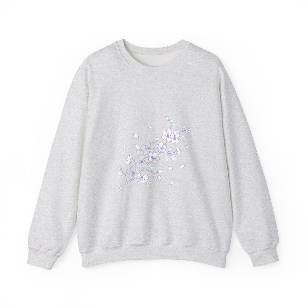 Matching Couple Sweatshirt - Cherry Blossom & Maple Leaf Matching Couple Crewneck Sweatshirt Minimalist Art His Hers Valentine Gift - Design A