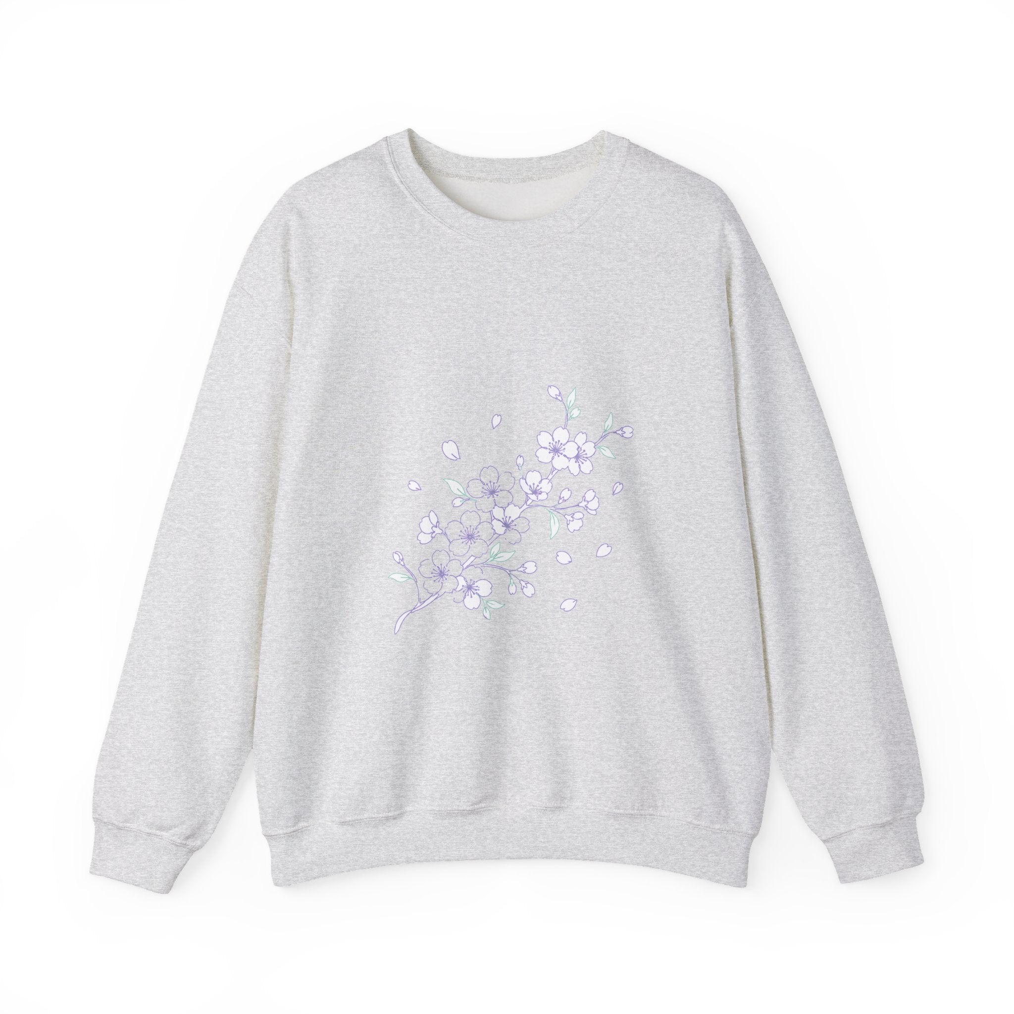 Matching Couple Sweatshirt - Cherry Blossom & Maple Leaf Matching Couple Crewneck Sweatshirt Minimalist Art His Hers Valentine Gift - Design A