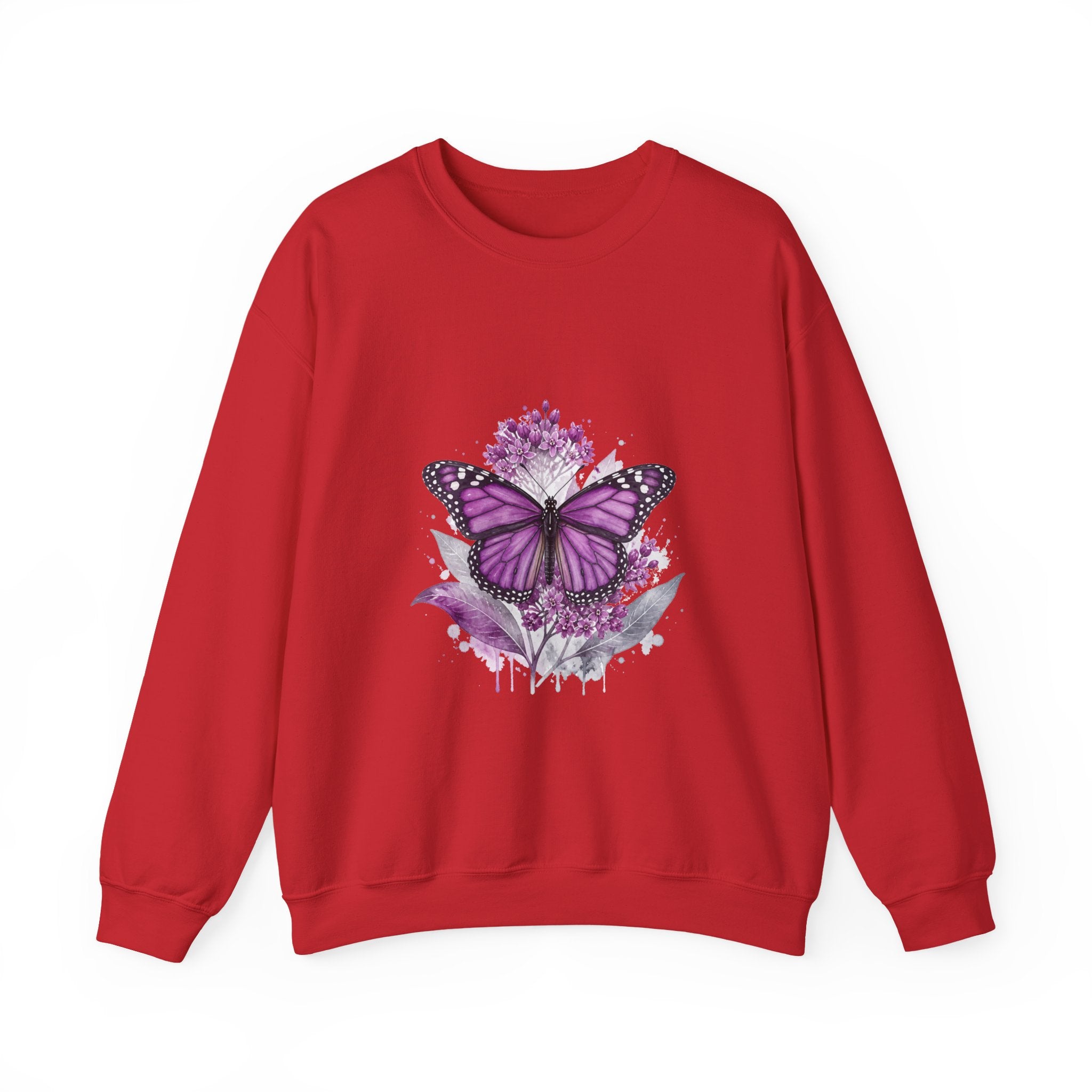 Matching Couple Sweatshirt - Butterfly & Moth Matching Couple Premium Fleece Sweatshirt Watercolor Art His Hers Birthday Gift - Design A