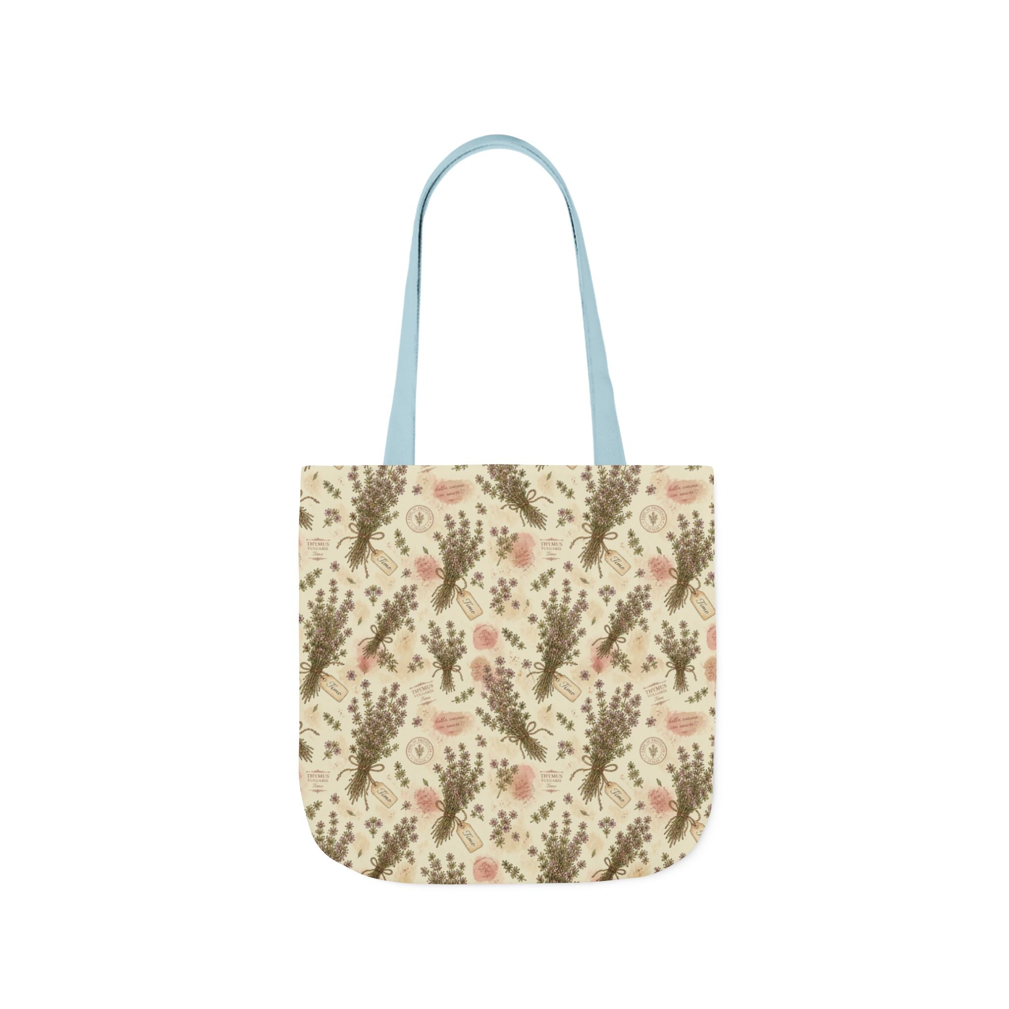 Thyme Bundles Canvas Tote Bag Mediterranean Kitchen Watercolor Design Italian Cottagecore Gift