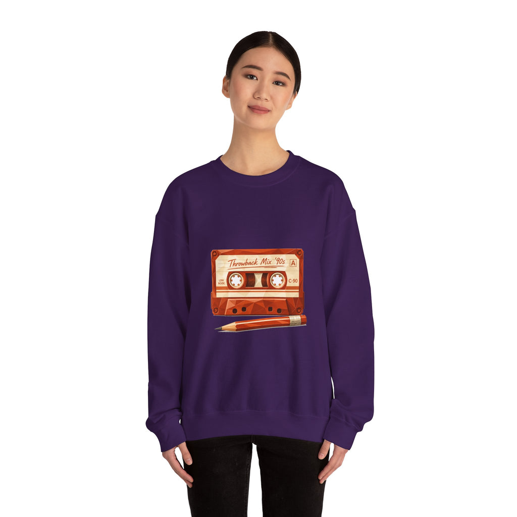 Matching Couple Sweatshirt - Vinyl & Cassette Matching Couple Premium Fleece Sweatshirt Geometric Art His Hers Love Gift - Design B