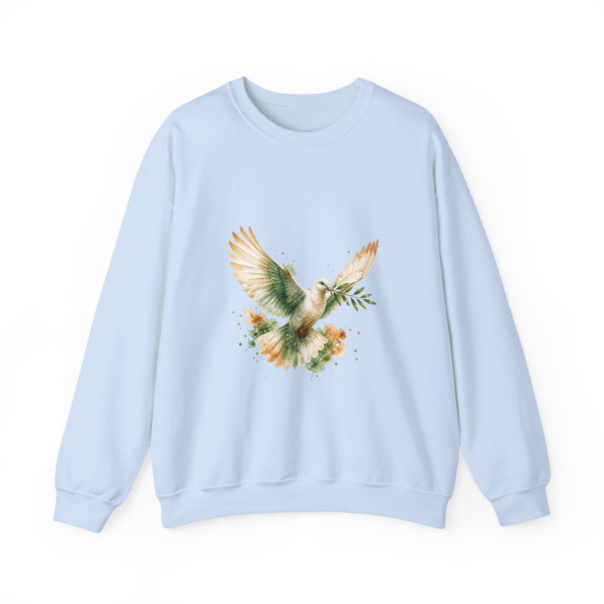 Matching Couple Sweatshirt - Wolf & Dove Matching Couple Crewneck Sweatshirt Watercolor Art His Hers Engagement Gift - Design B