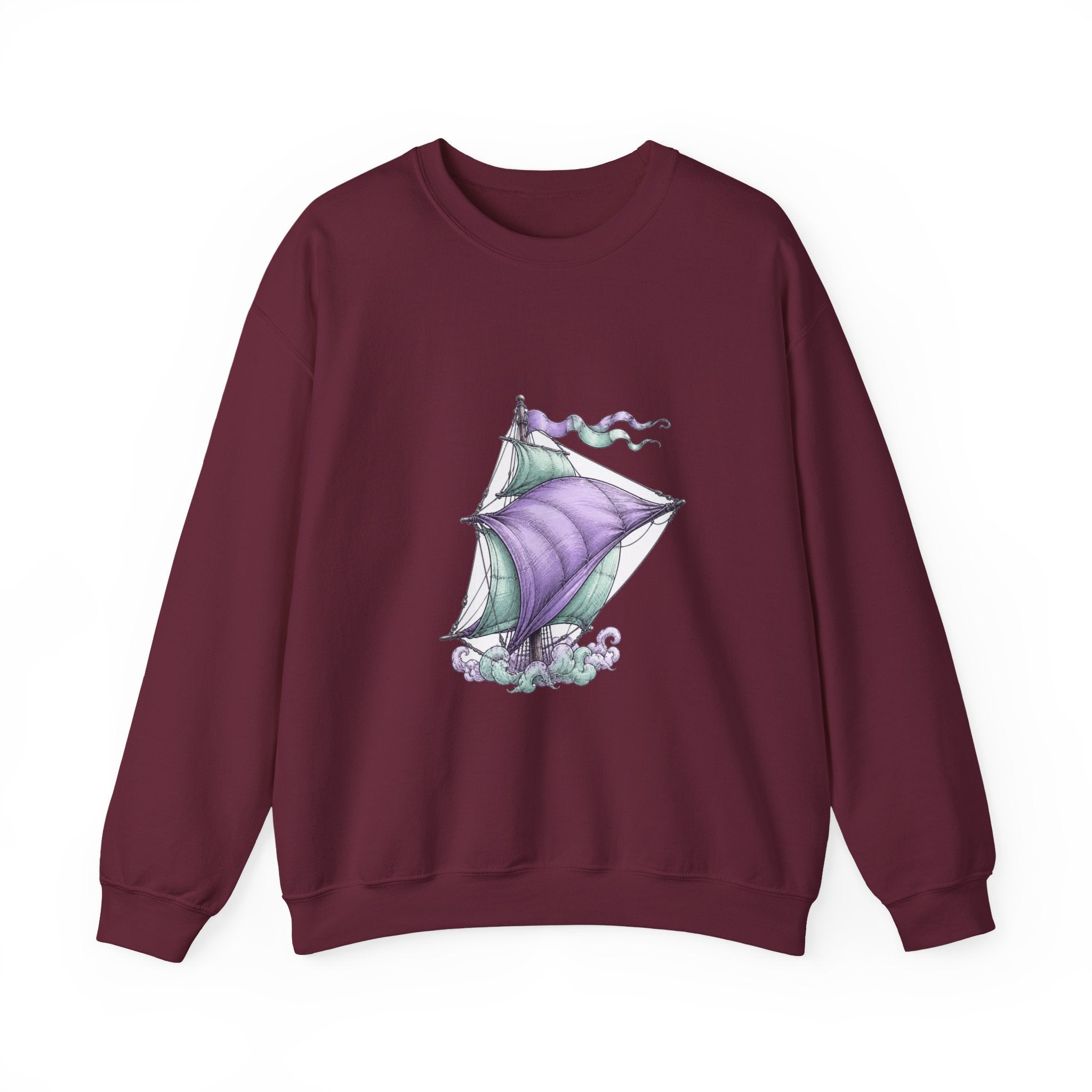 Matching Couple Sweatshirt - Anchor & Sail Matching Couple Premium Fleece Sweatshirt Hand-Drawn Art His Hers Anniversary Gift - Design B