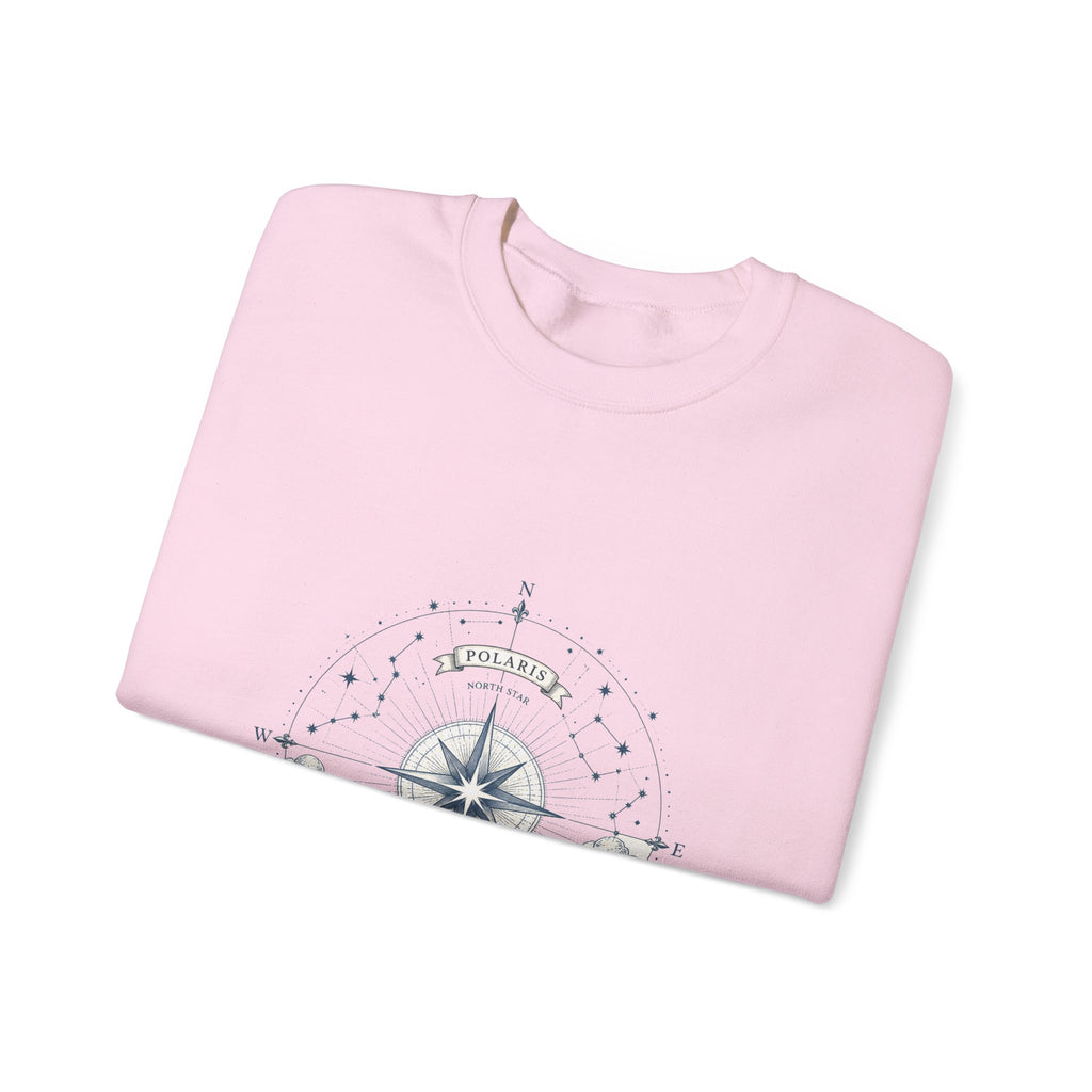 Matching Couple Sweatshirt - Shooting Star & North Star Matching Couple Crewneck Sweatshirt Vintage Art His Hers Wedding Gift - Design B