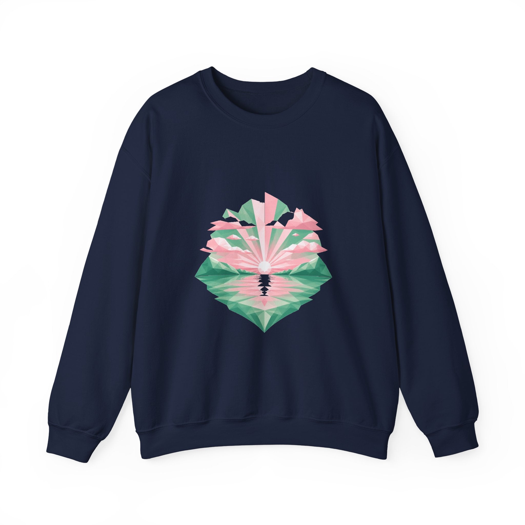 Matching Couple Sweatshirt - Sunrise & Sunset Matching Couple Crewneck Sweatshirt Geometric Art His Hers Couple Gift - Design A