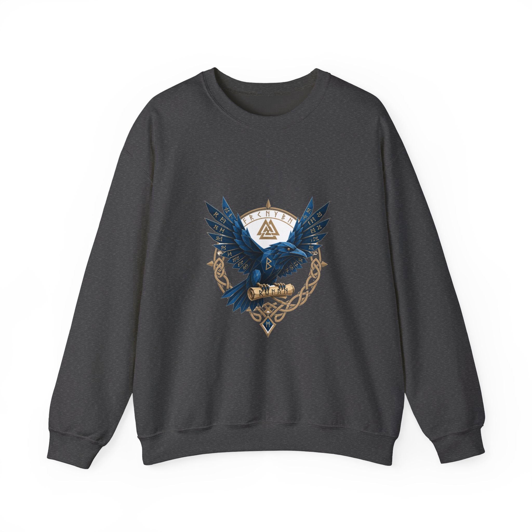 Matching Couple Sweatshirt - Huginn & Muninn Matching Couple Crewneck Sweatshirt Geometric Art His Hers Couple Gift - Design B