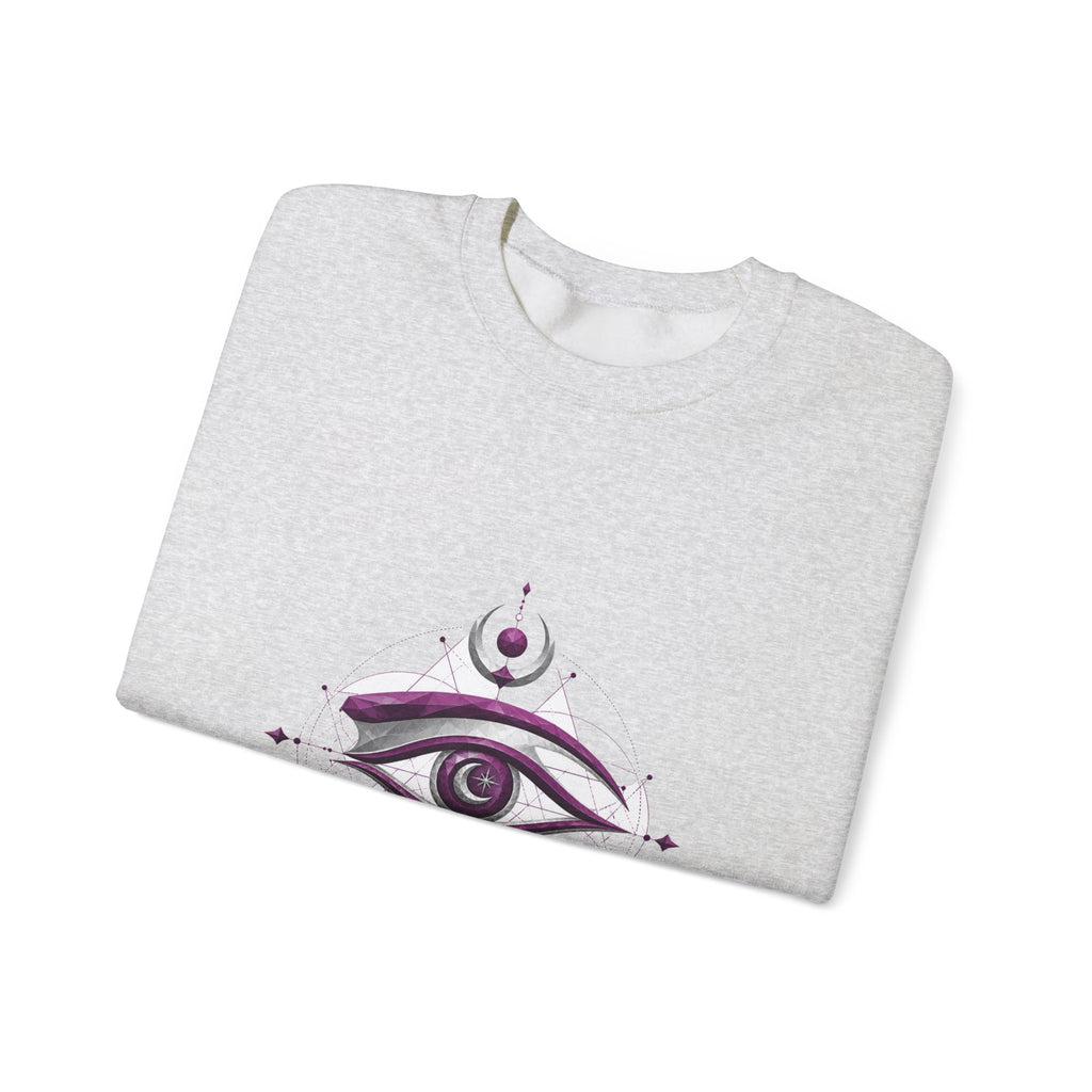 Matching Couple Sweatshirt - Eye of Ra & Horus Matching Couple Crewneck Sweatshirt Geometric Art His Hers Couple Gift - Design B