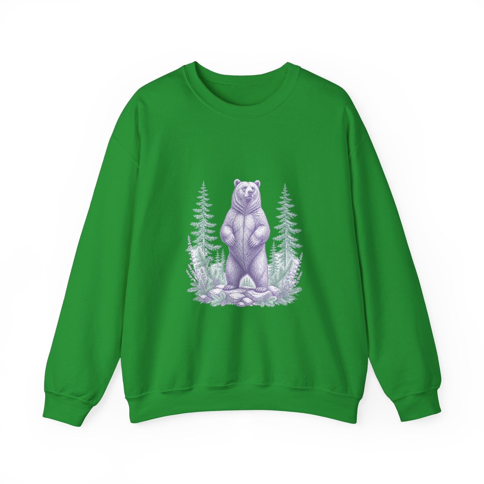 Matching Couple Sweatshirt - Bear & Deer Matching Couple Premium Fleece Sweatshirt Vintage Art His Hers Honeymoon Gift - Design A