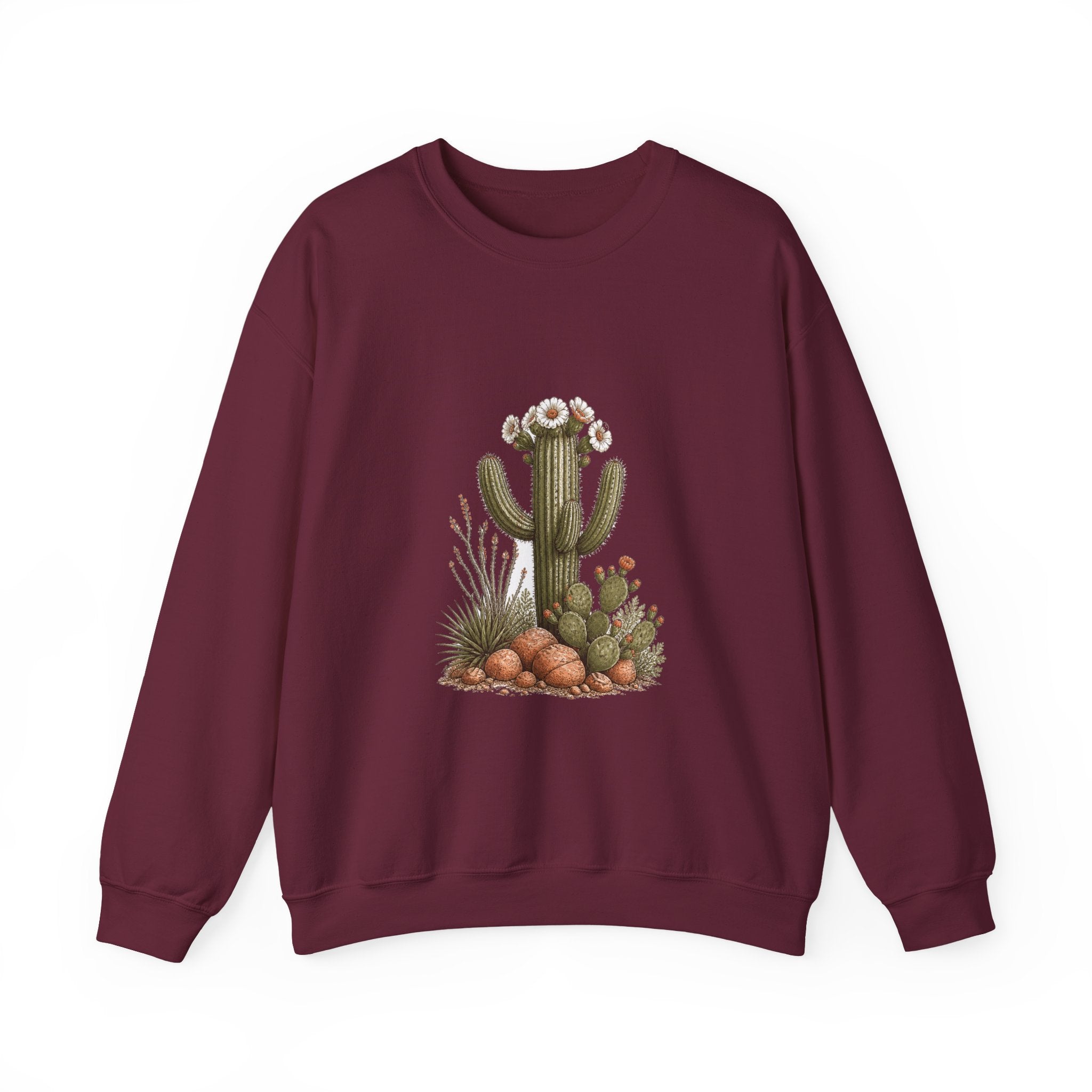 Matching Couple Sweatshirt - Desert & Rainforest Matching Couple Crewneck Sweatshirt Hand-Drawn Art His Hers Best Friend Gift - Design A