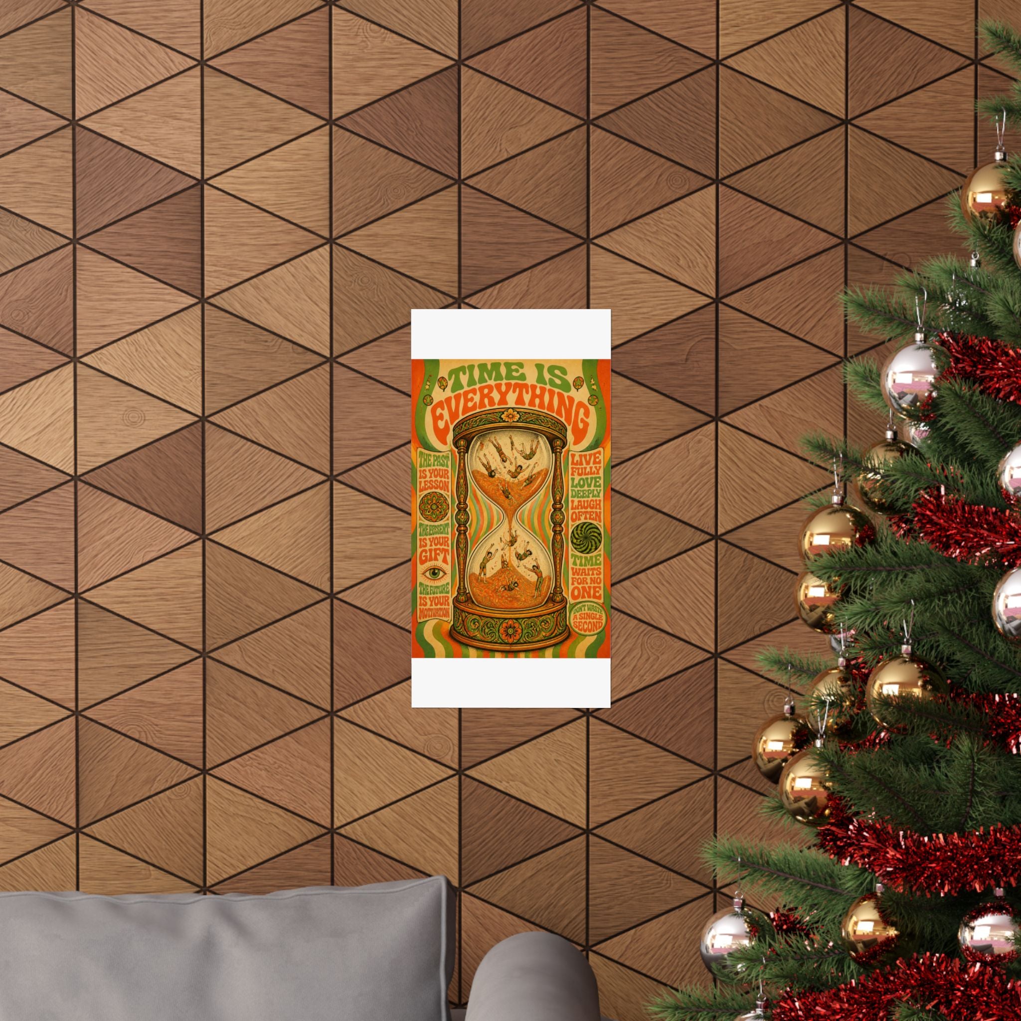 Hourglass Acrobats Wall Art Poster 24×36 Psychedelic Dining Room Decor Maximalist Print