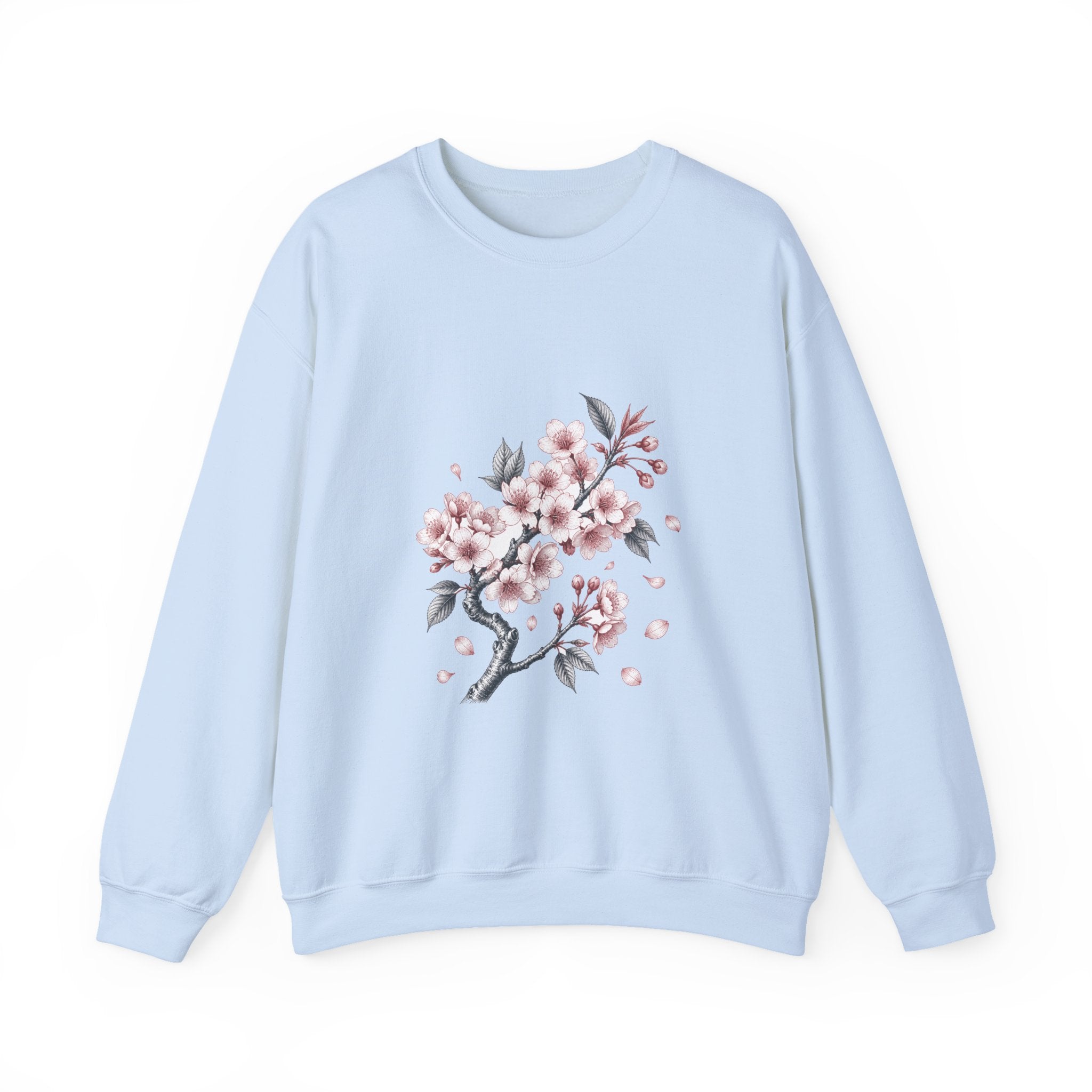 Matching Couple Sweatshirt - Cherry Blossom & Maple Leaf Matching Couple Crewneck Sweatshirt Vintage Art His Hers Wedding Gift - Design A