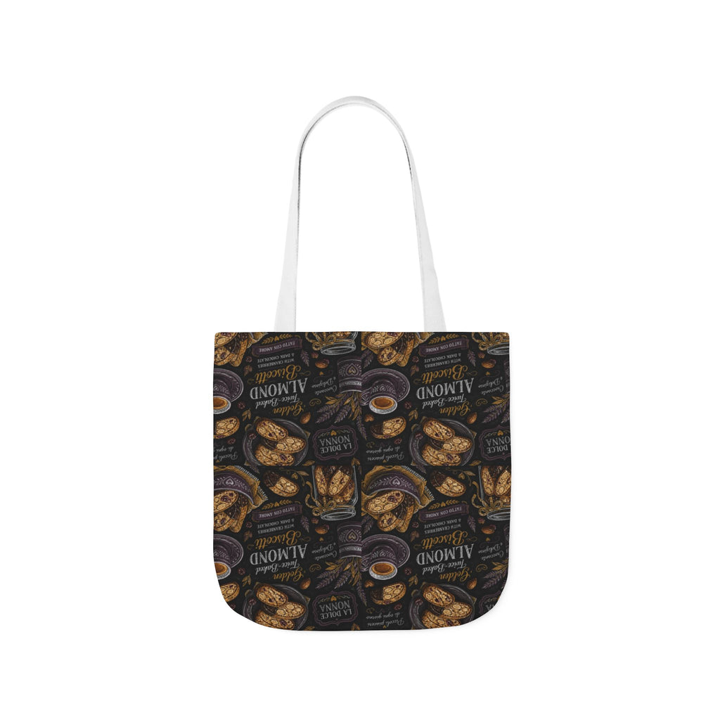 Almond Biscotti Canvas Tote Bag Mediterranean Kitchen Chalk Art Design Italian Cottagecore Gift