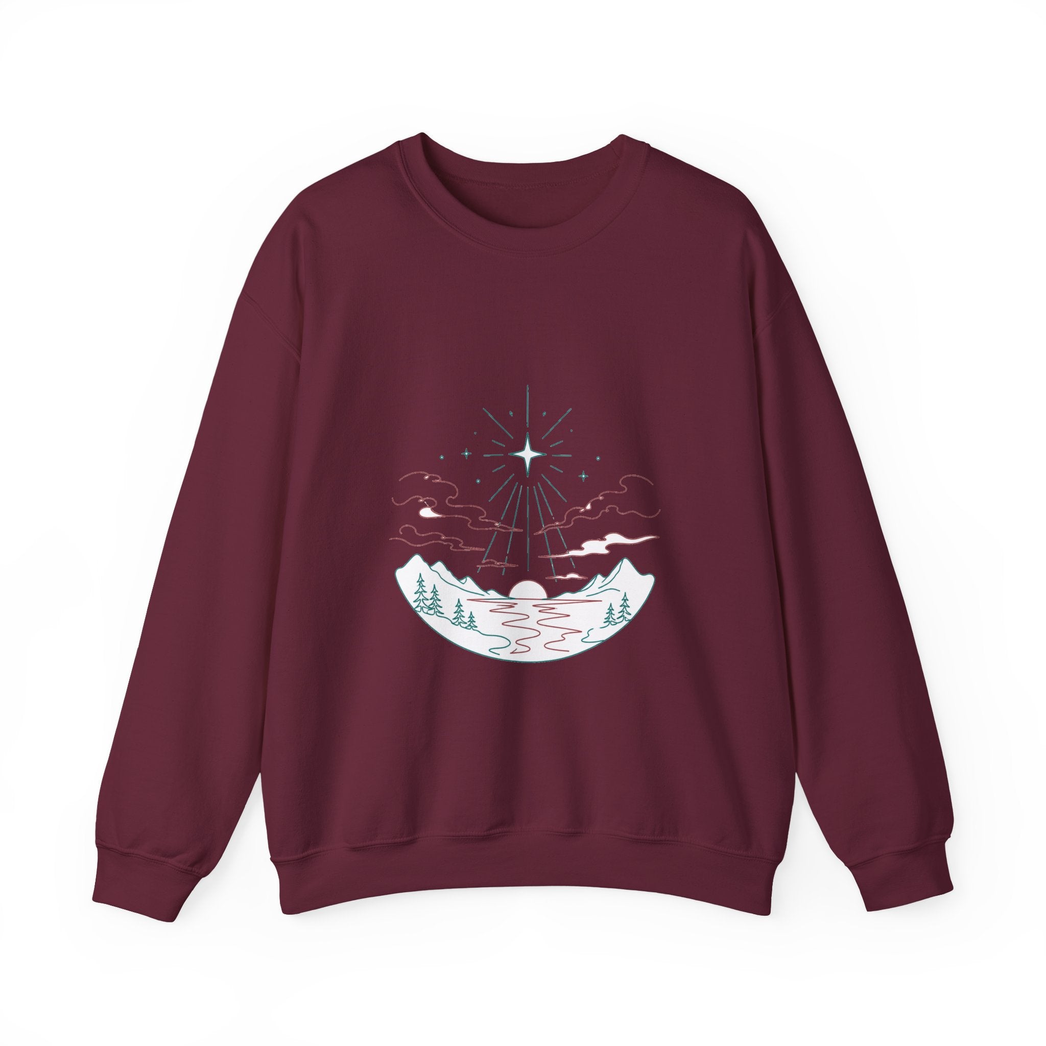 Matching Couple Sweatshirt - Evening & Morning Star Matching Couple Crewneck Sweatshirt Minimalist Art His Hers Valentine Gift - Design A