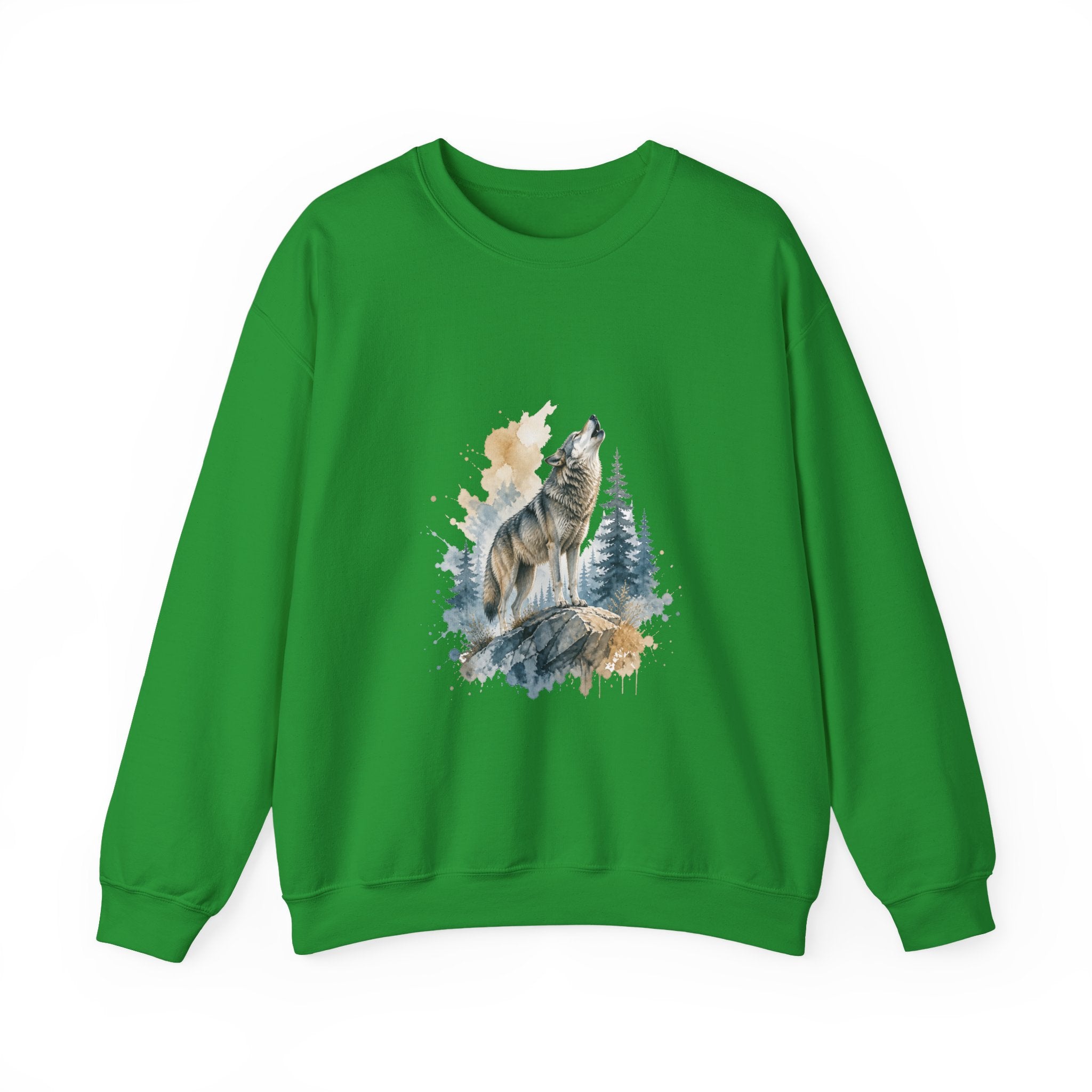 Matching Couple Sweatshirt - Wolf & Dove Matching Couple Premium Fleece Sweatshirt Watercolor Art His Hers Birthday Gift - Design A