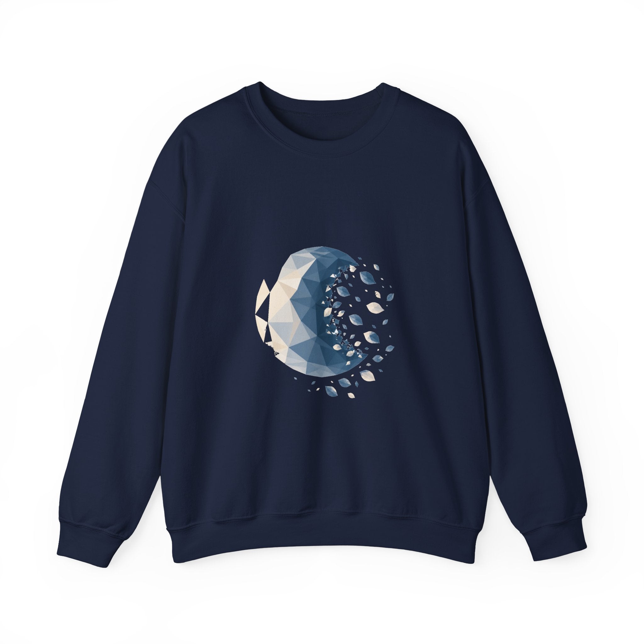 Matching Couple Sweatshirt - Waxing & Waning Moon Matching Couple Comfort Colors Crew Geometric Art His Hers Love Gift - Design B