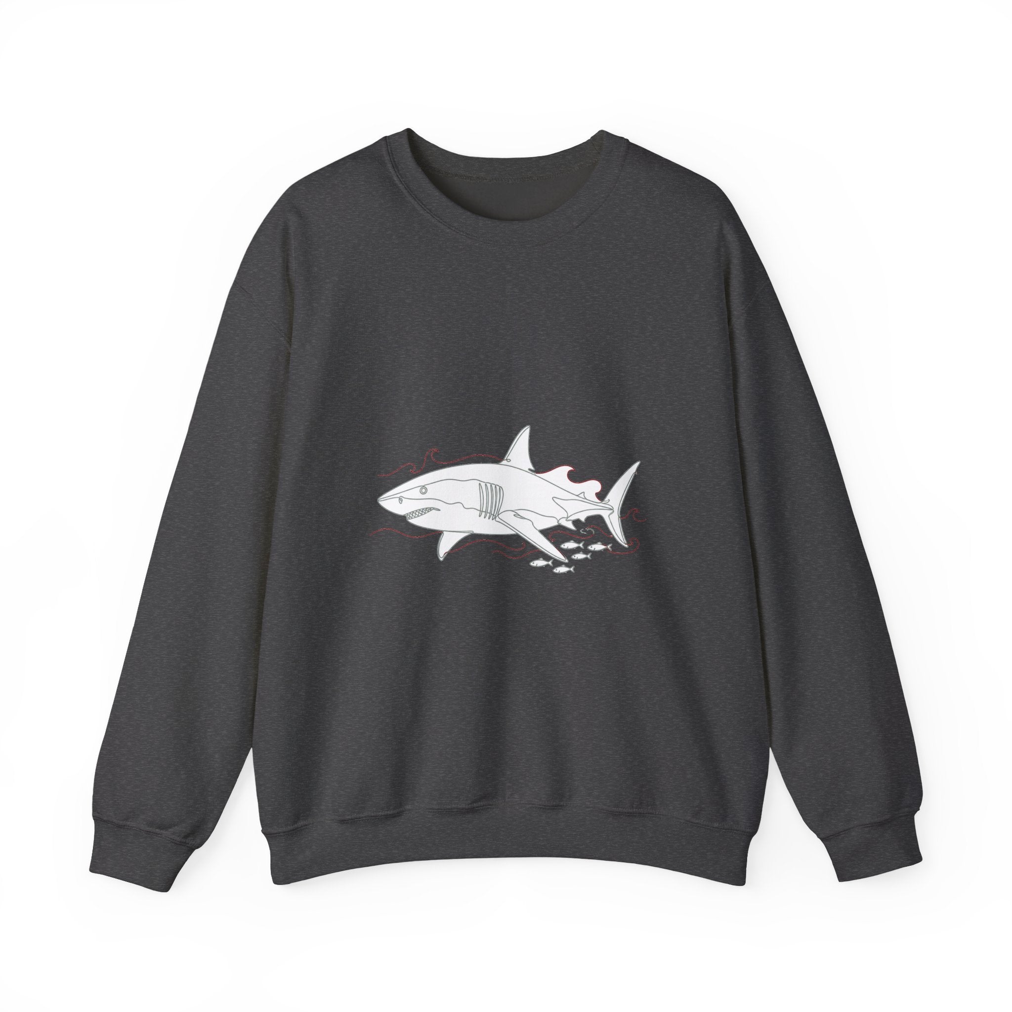 Matching Couple Sweatshirt - Shark & Dolphin Matching Couple Premium Fleece Sweatshirt Minimalist Art His Hers Christmas Gift - Design A